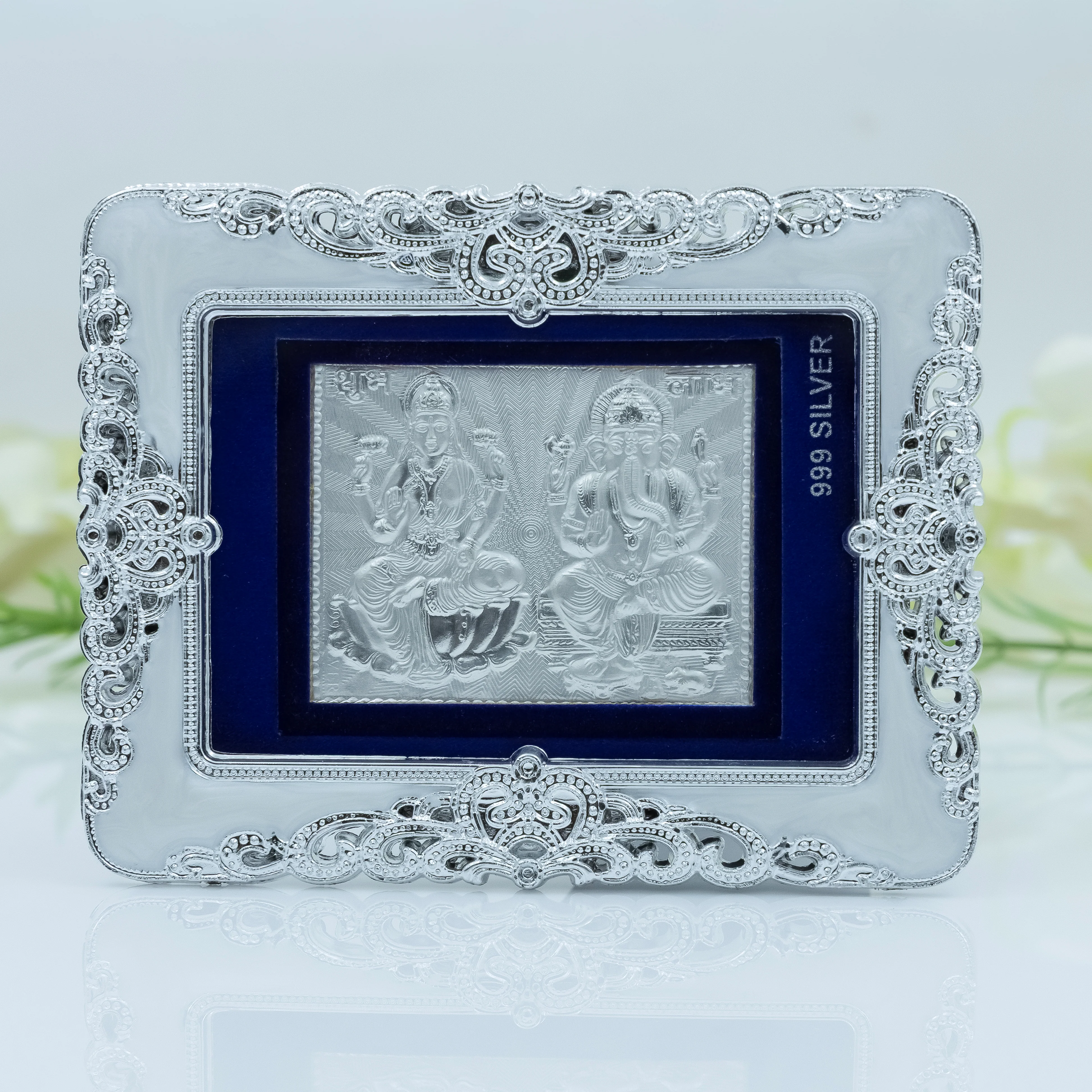 999 Silver Lakshmi Ganesh Decorative Frame - Image 2