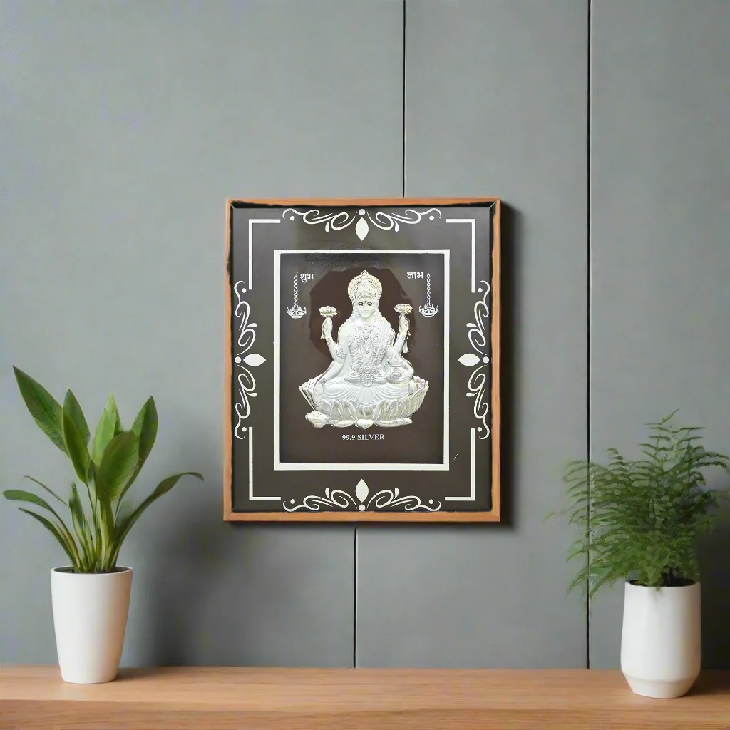 999 Silver Laxmi ji Photo Frame - Image 2