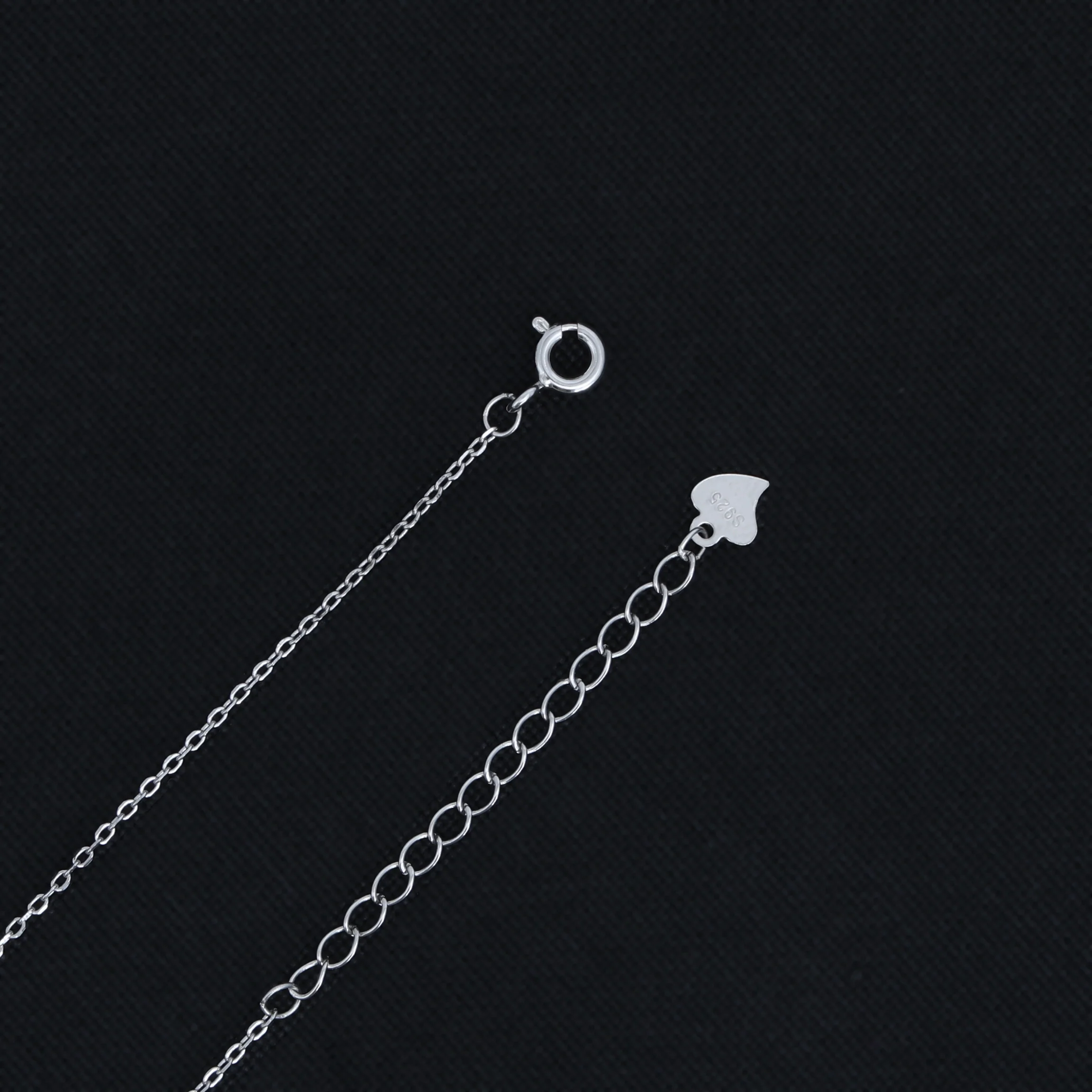 American Diamond Cross Design Silver Chain Pendant - Image 3