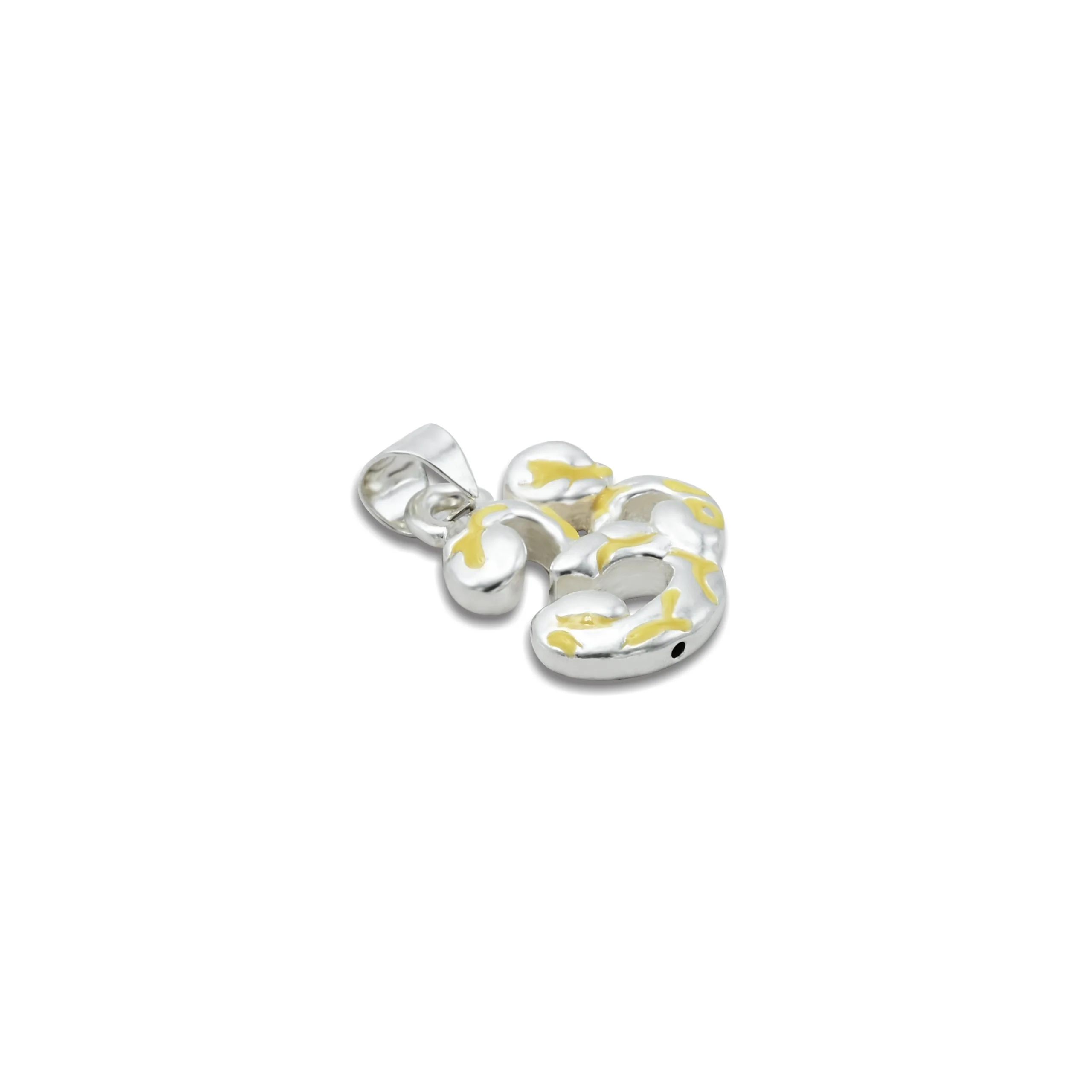 Antique Sterling Silver "ॐ" Pendant with Yellow Aesthetics - Image 4