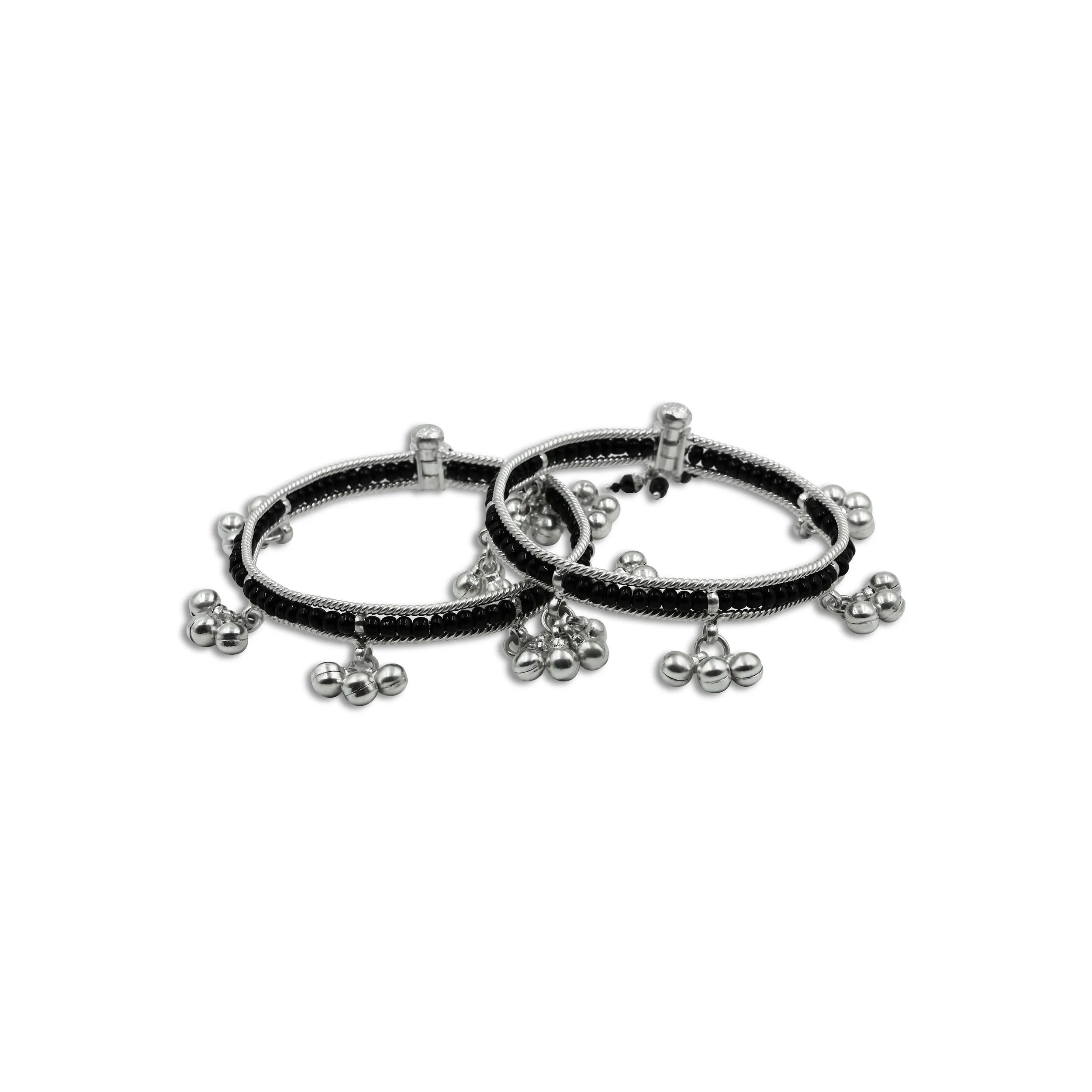 Beautiful Baby Kada with Black Beads and Ghunghroo A Touch of Tradition and Elegance - Image 2