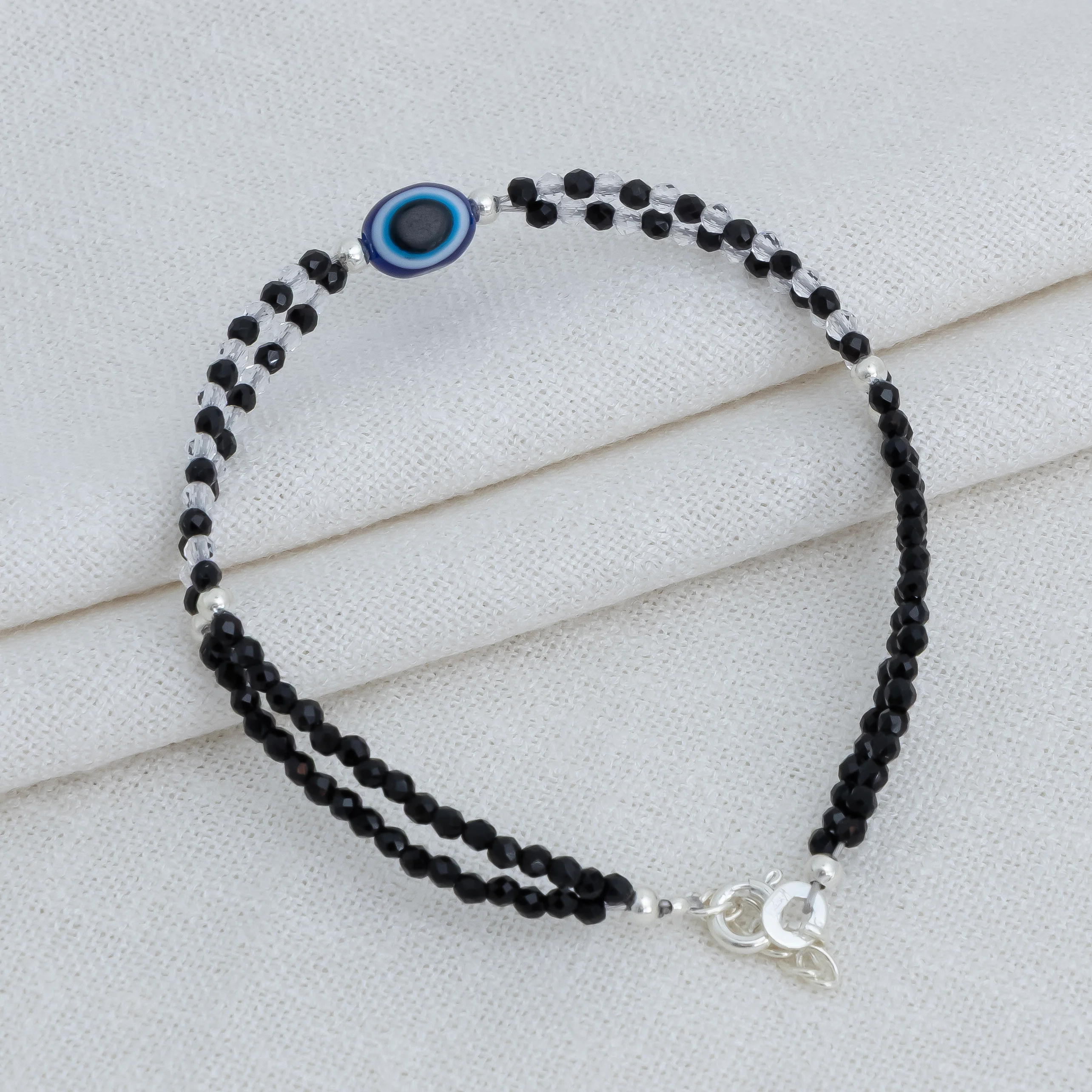 Black Beads Evil Eye Protection Bracelet - Image 5