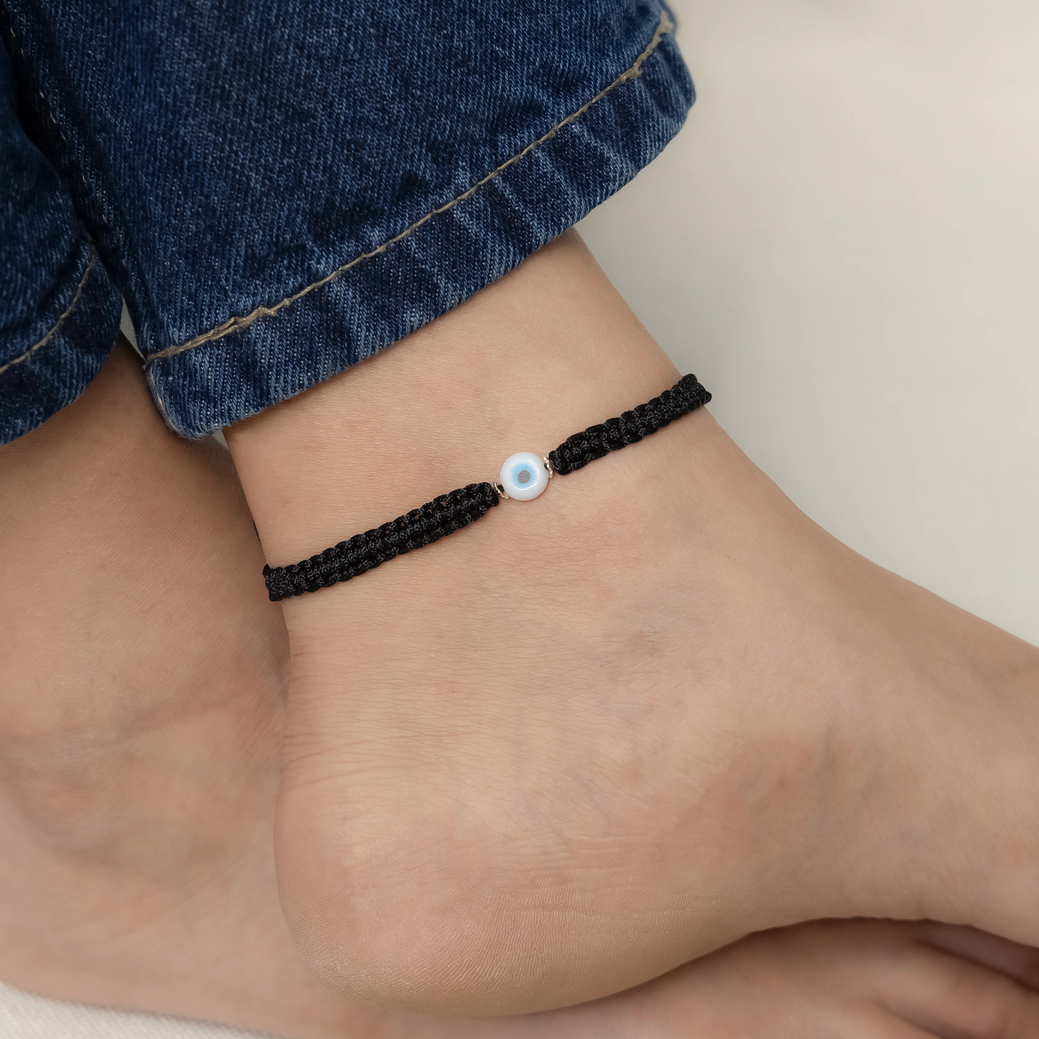 (Buy 1 get 1)Black Thread Evil Eye Bracelet/Anklet Adjustable Nazar Protection - Image 4