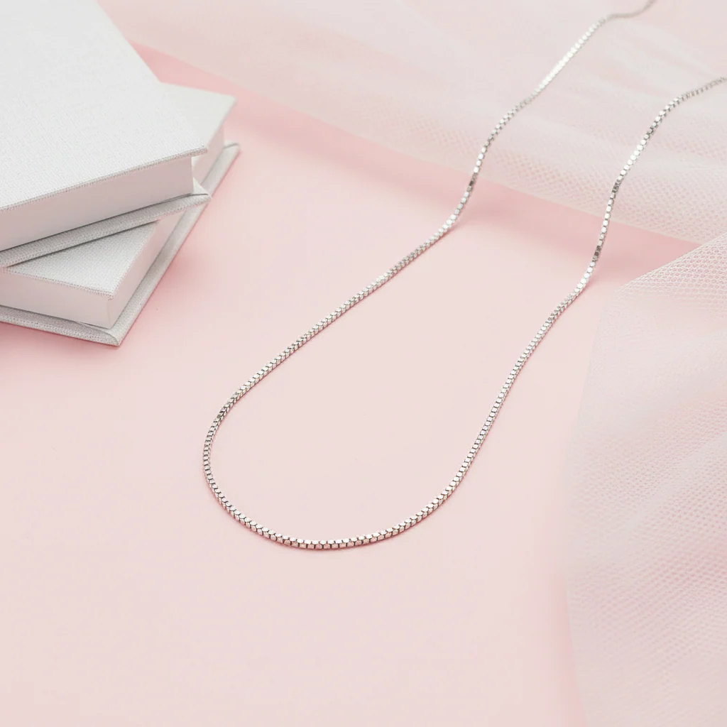 Box Design Silver Chain for Men & Women Pure Silver - Image 5