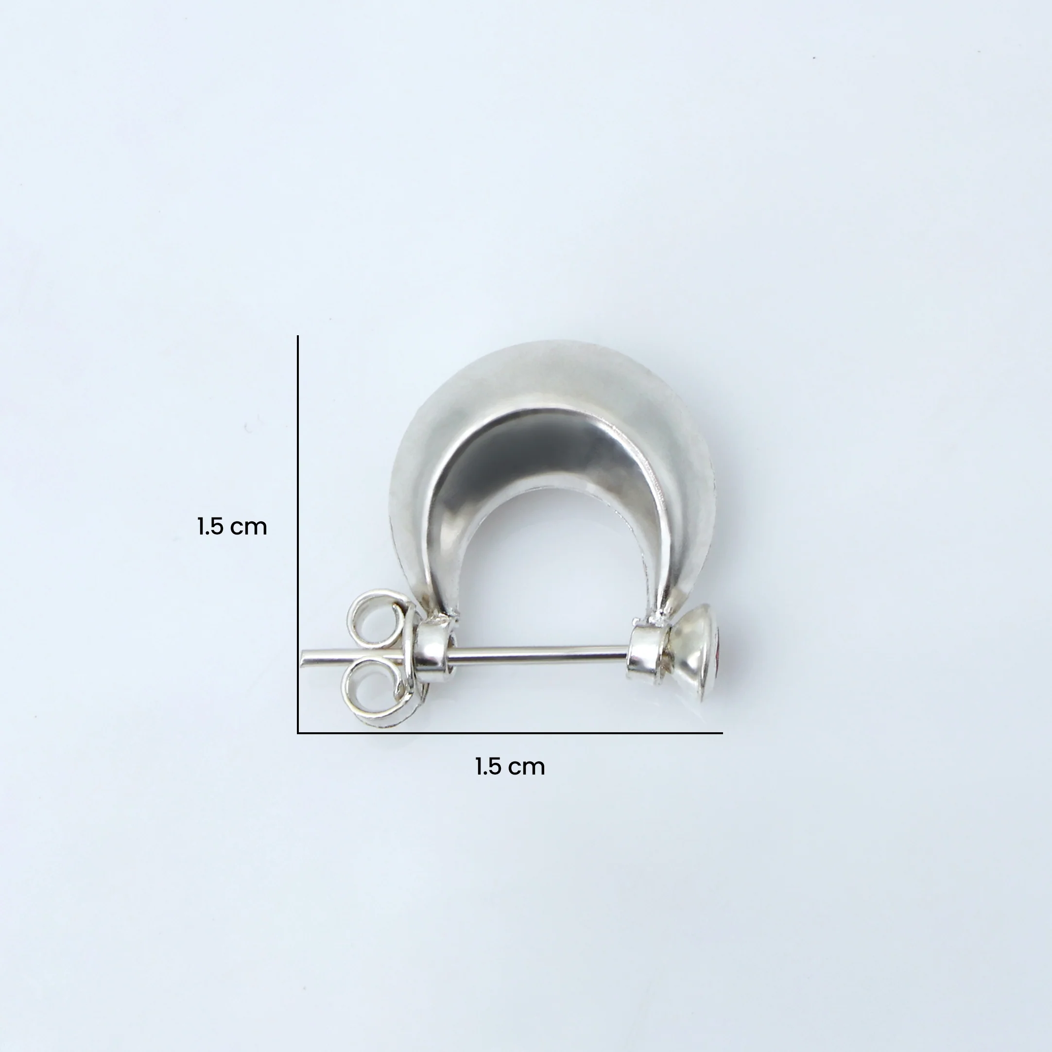 Boys Silver Bali Earrings with Plain Look & Stones - Image 5