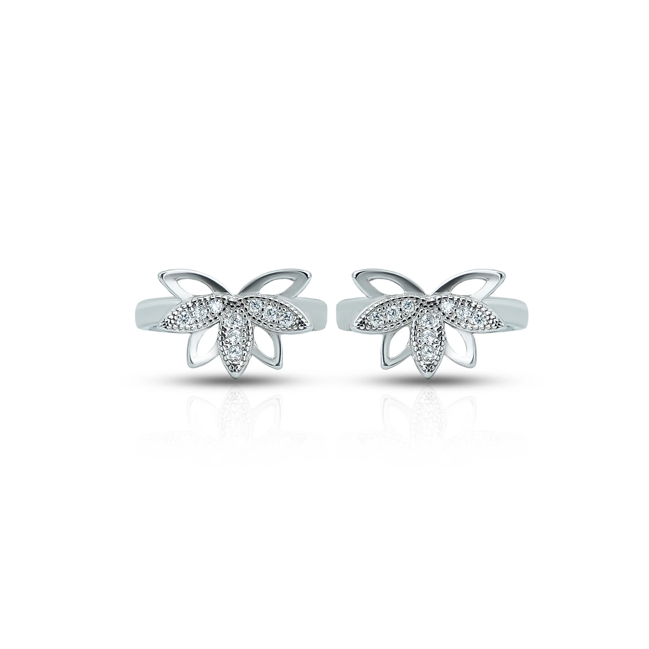 Butterfly and Leaf Deisgn Silver Toe Ring For Girls - Image 2