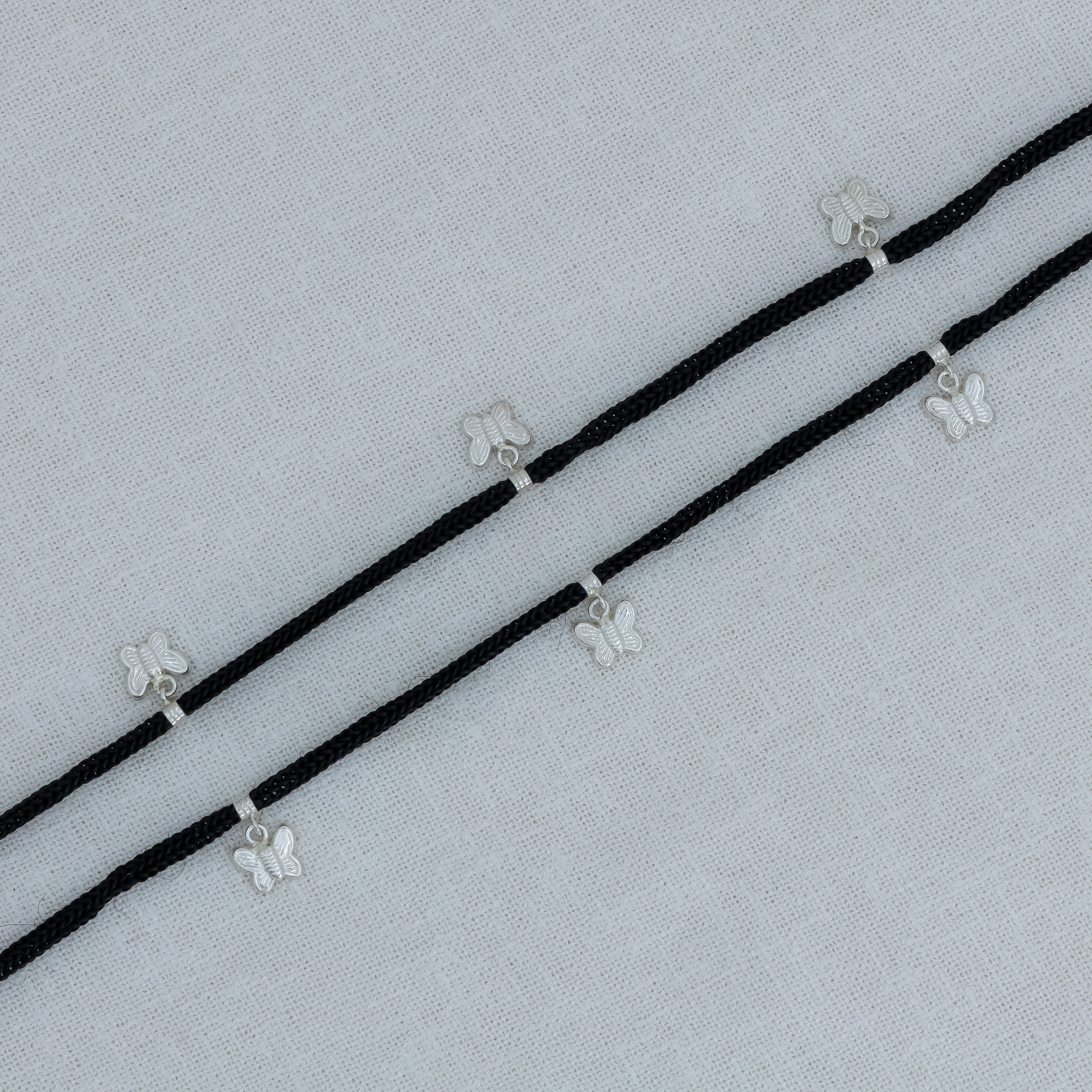 Butterfly Charm Black Thread Anklet Women & Girls - Image 5