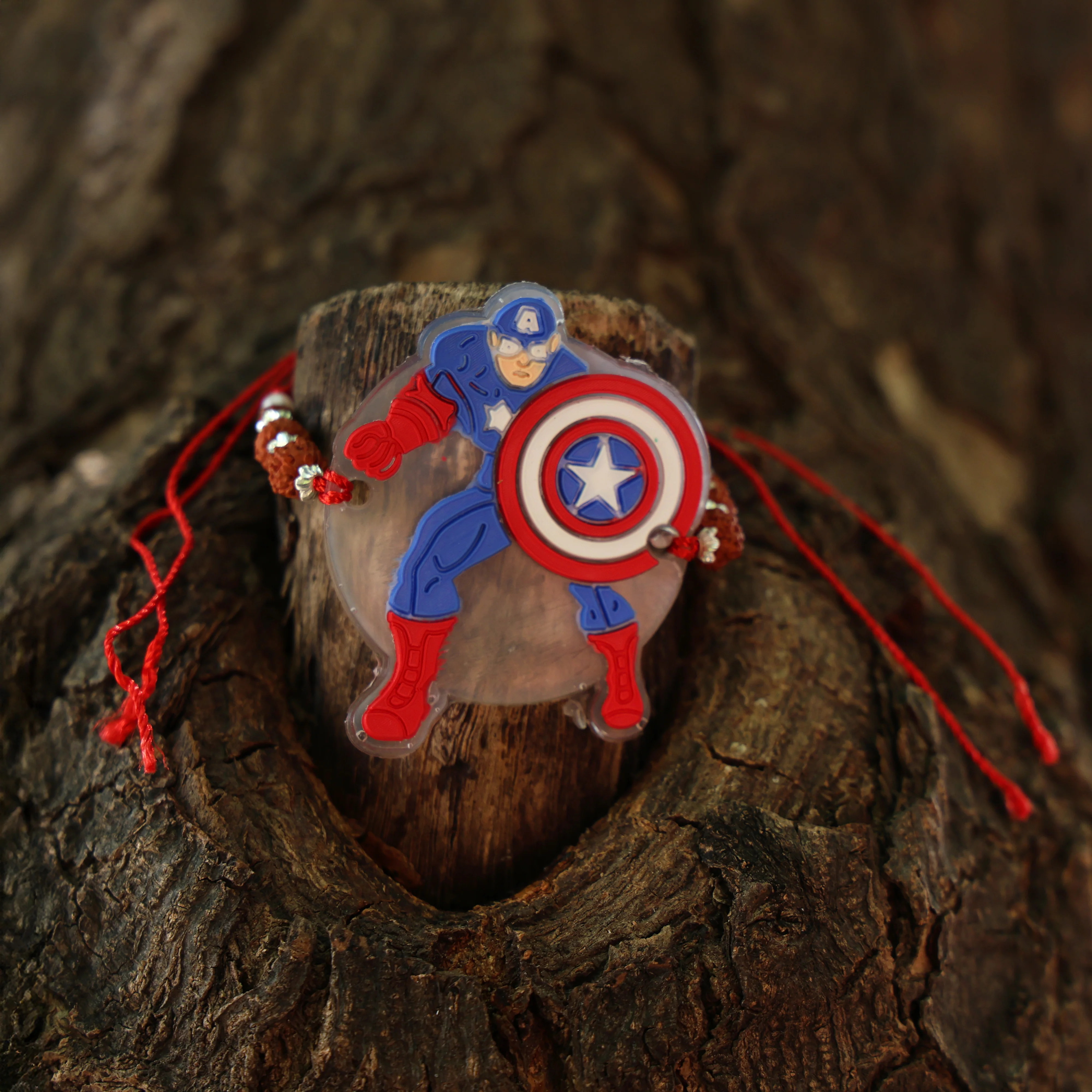 Captain America Kids Silver Rakhi - Image 5