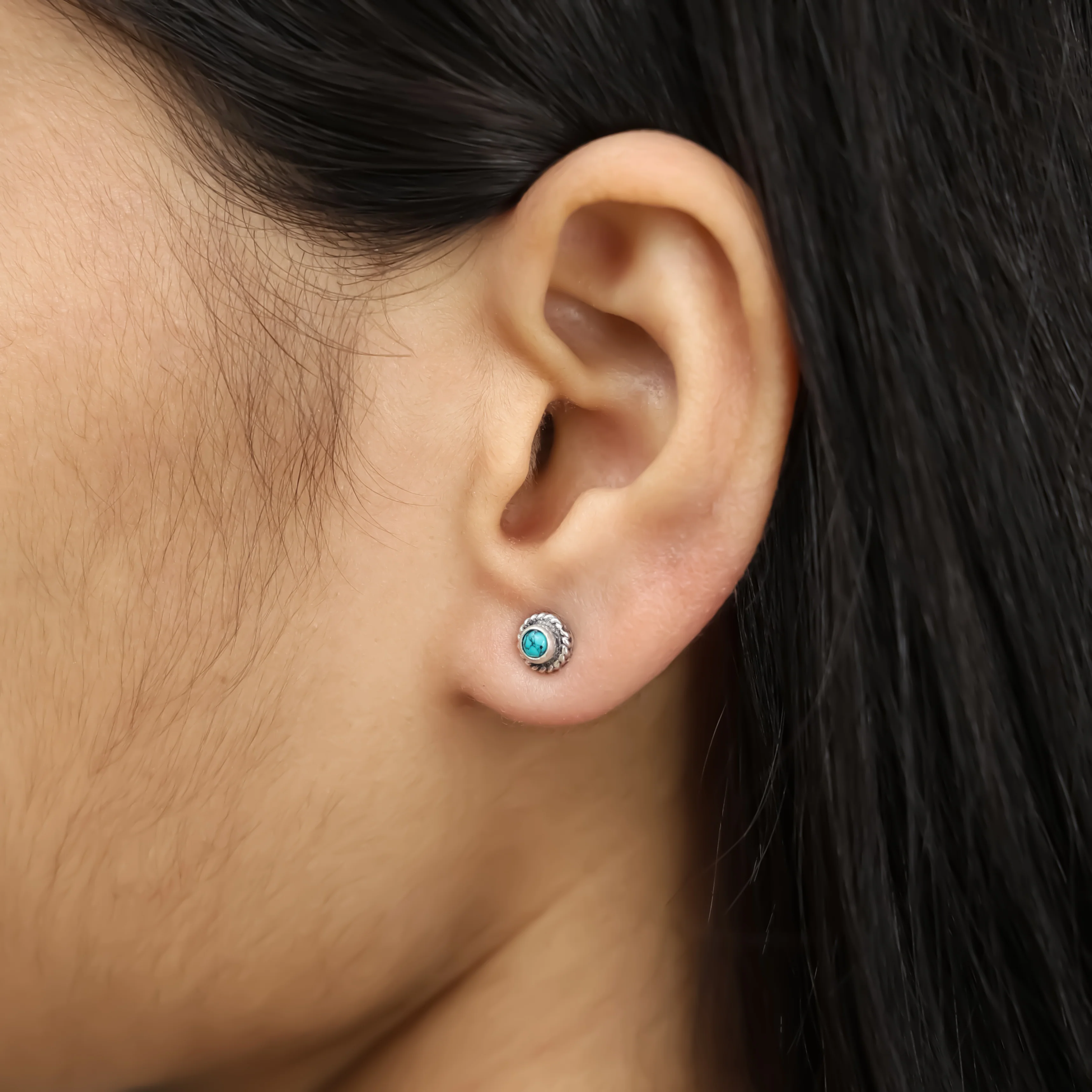 Chic Blue Gem Earrings - Image 2