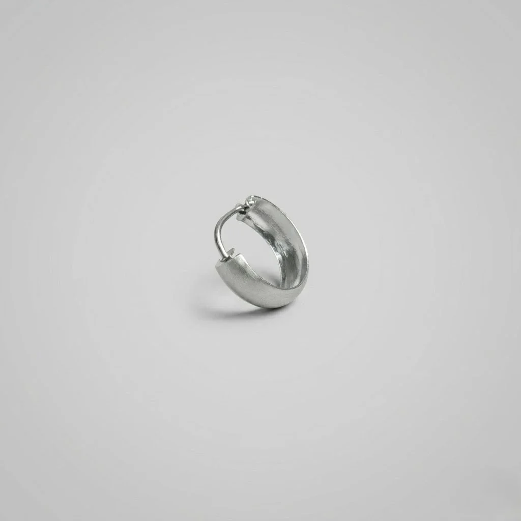 Classic Curve Silver Bali – Minimal Plain Hoop Earring - Image 6