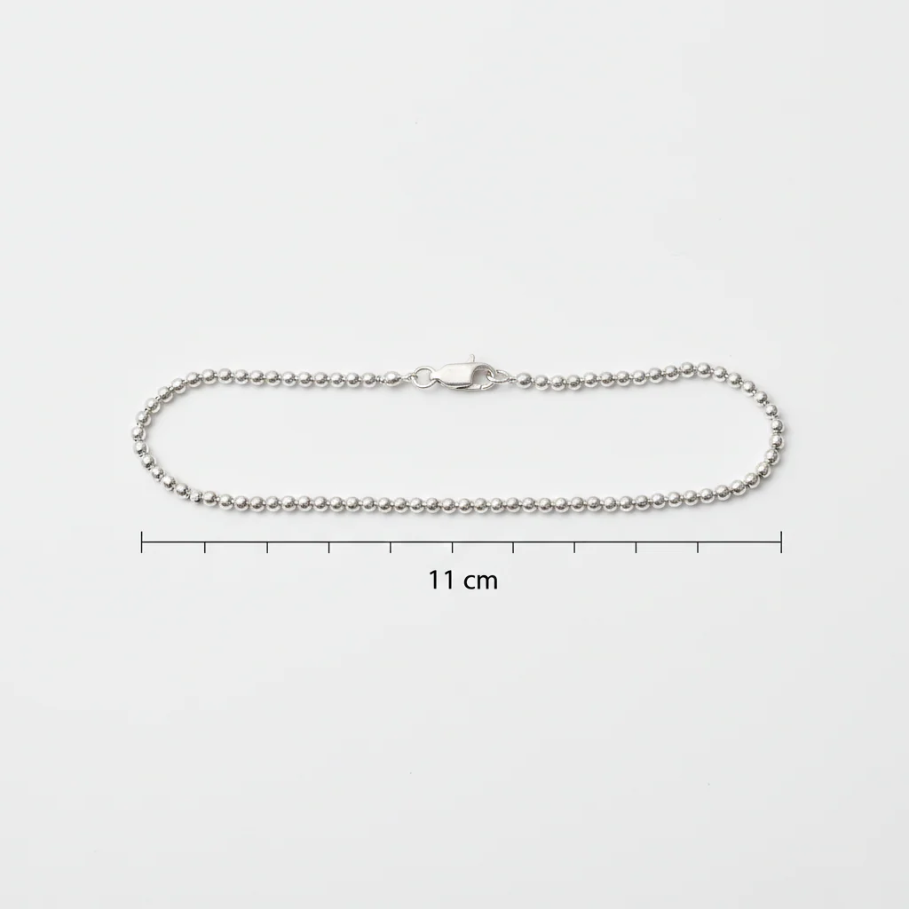 Classic Indian Silver Anklet with Ball Beads - Image 6
