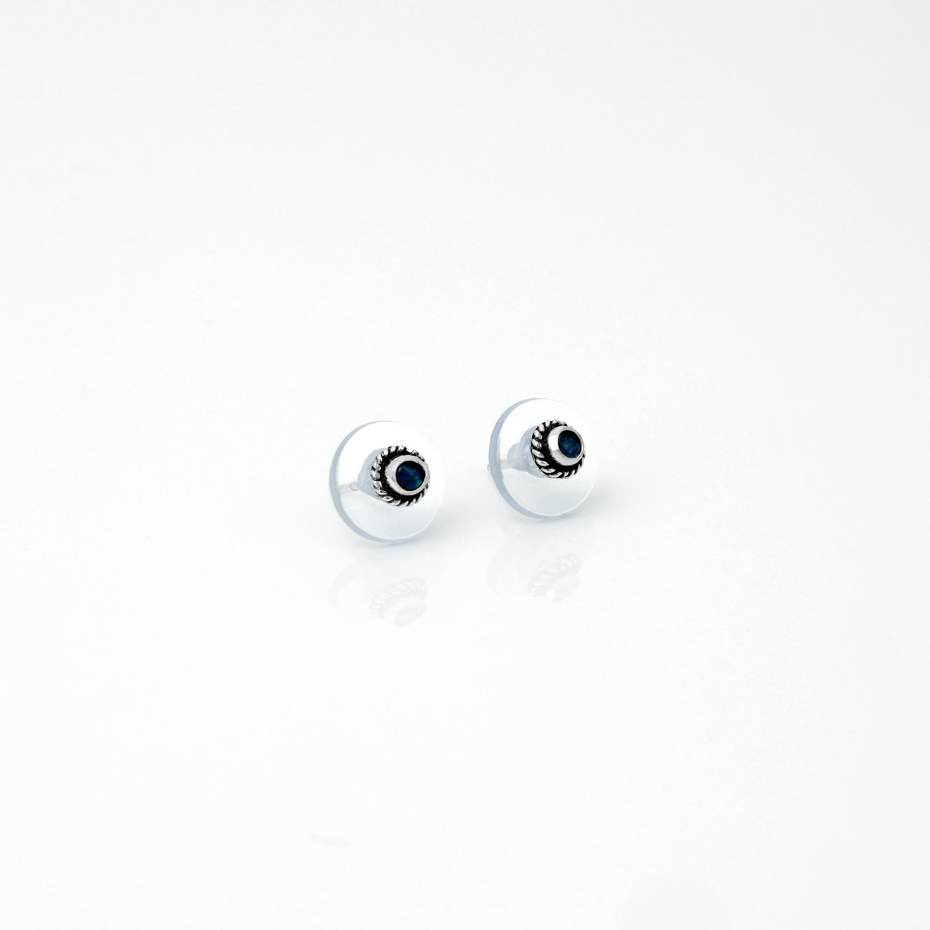 Deep Blue Stud Earrings - Image 4