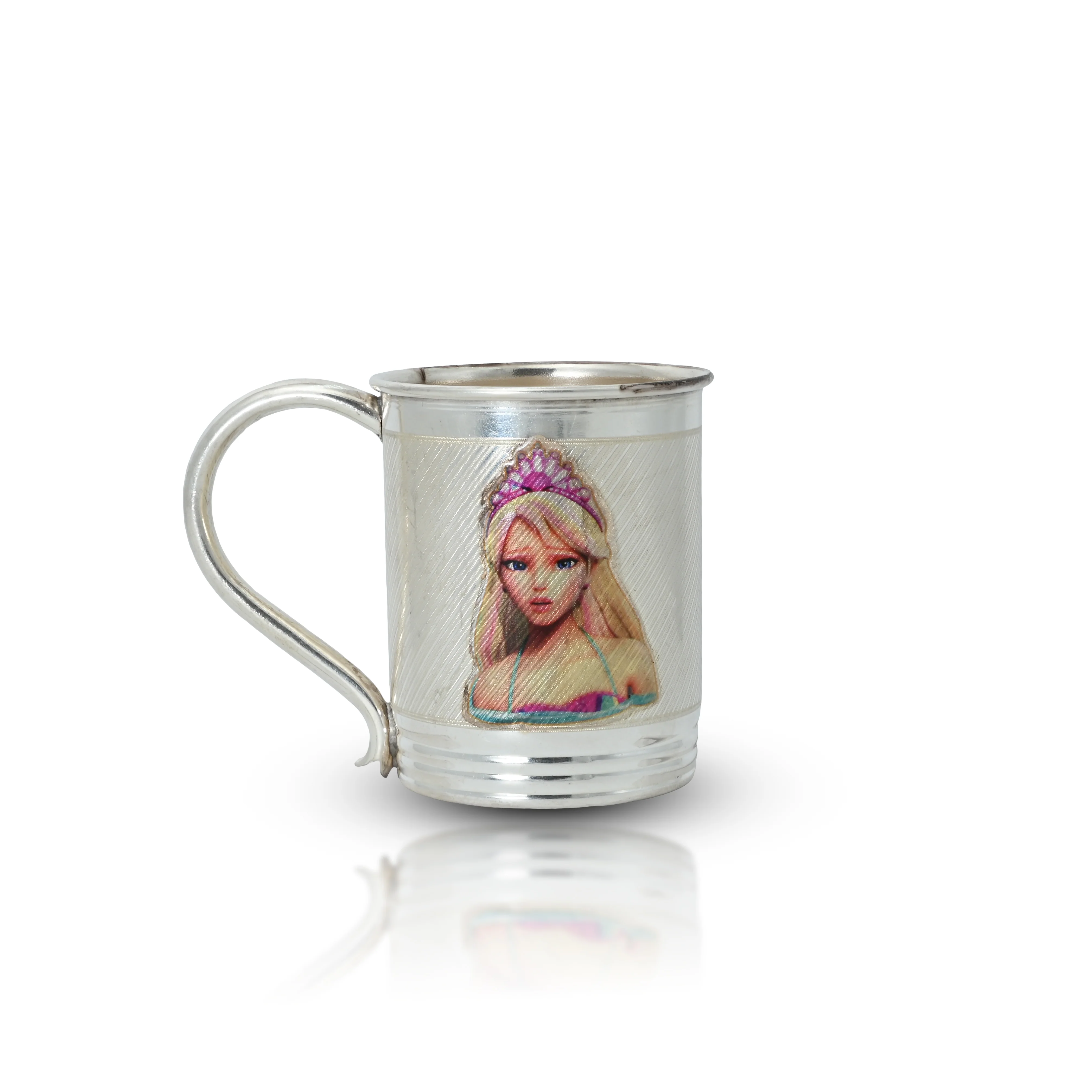 Delightful Silver Mug with Colorful Princess Print - Image 3