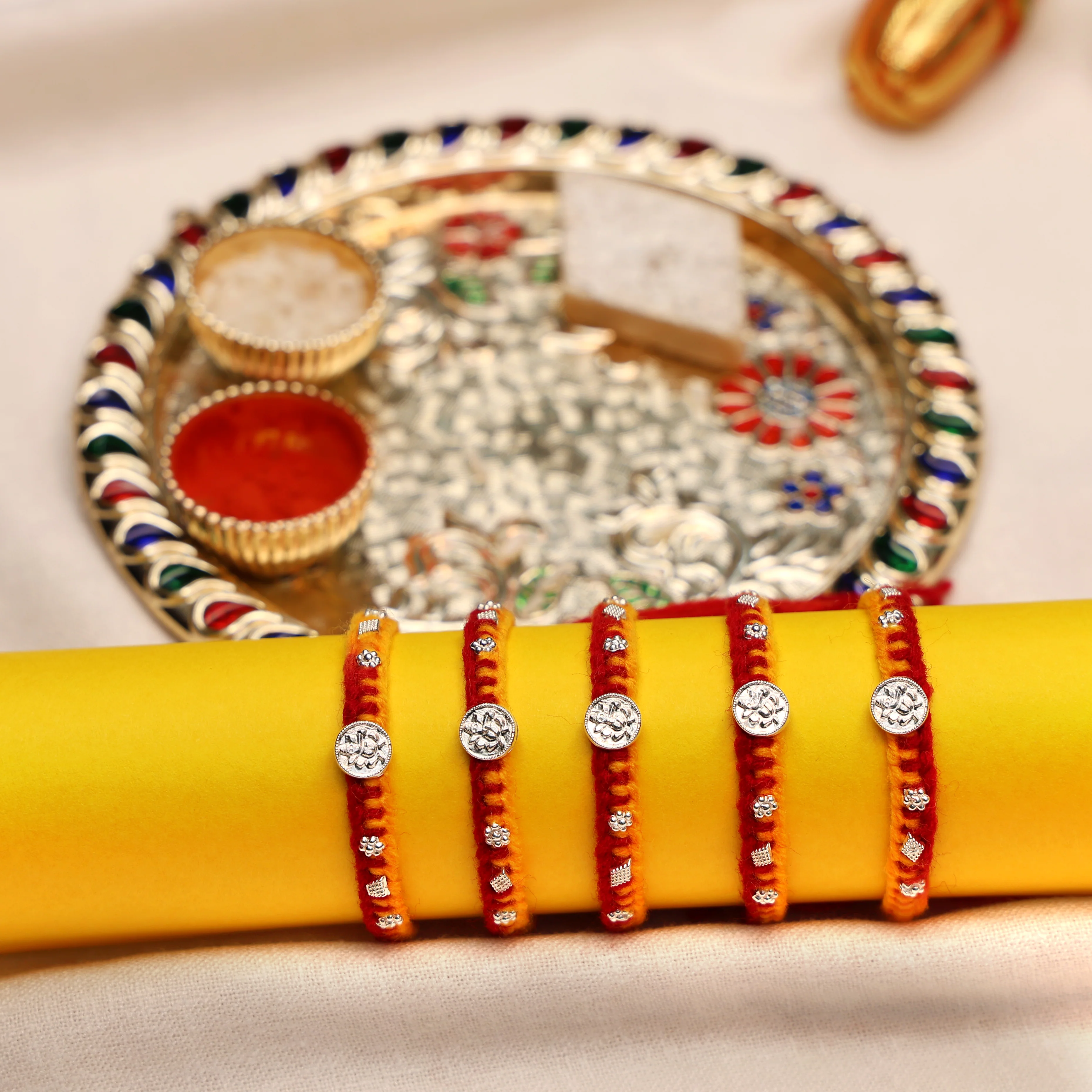 Divine Ganpati Silver Rakhi - Image 11