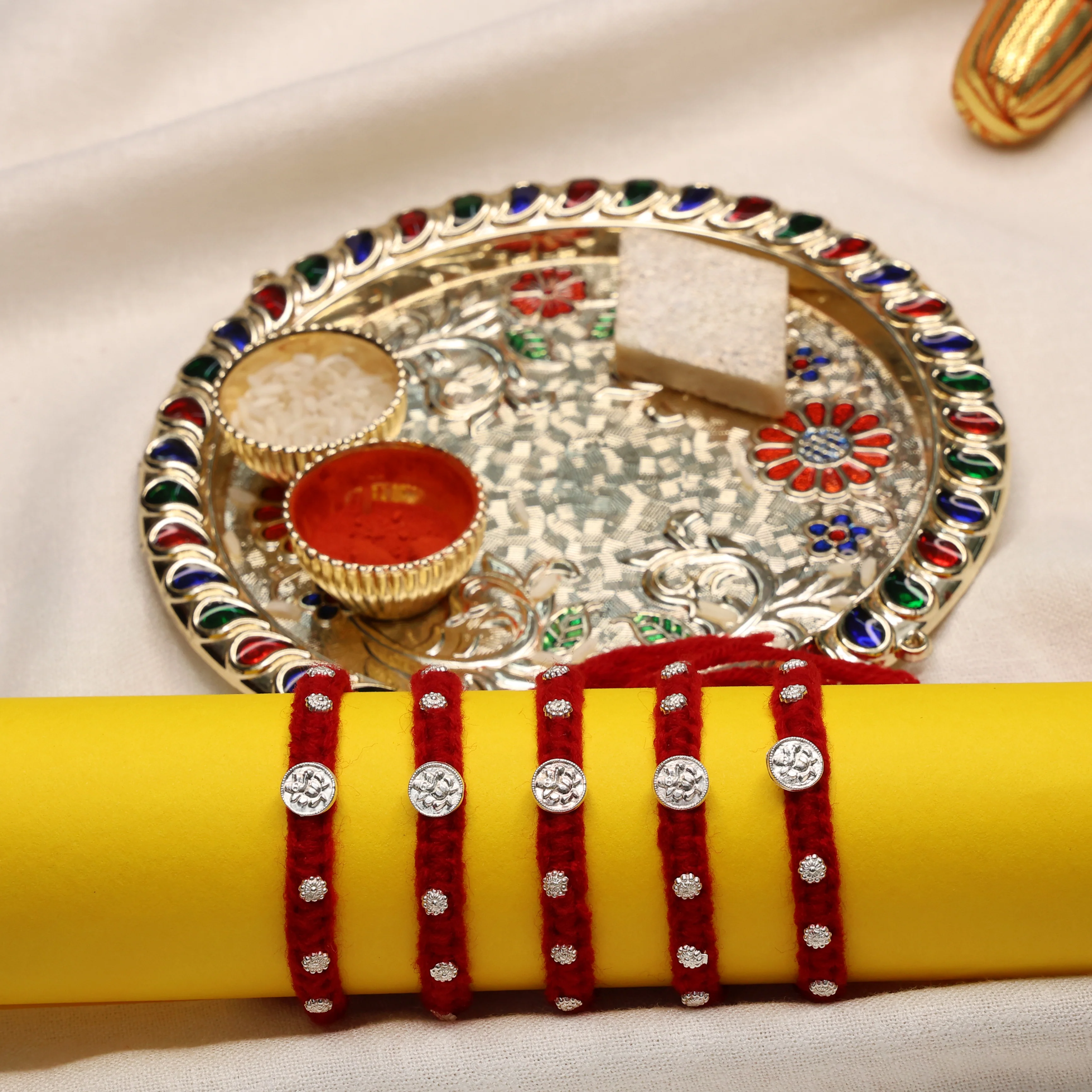 Divine Ganpati Silver Rakhi - Image 12