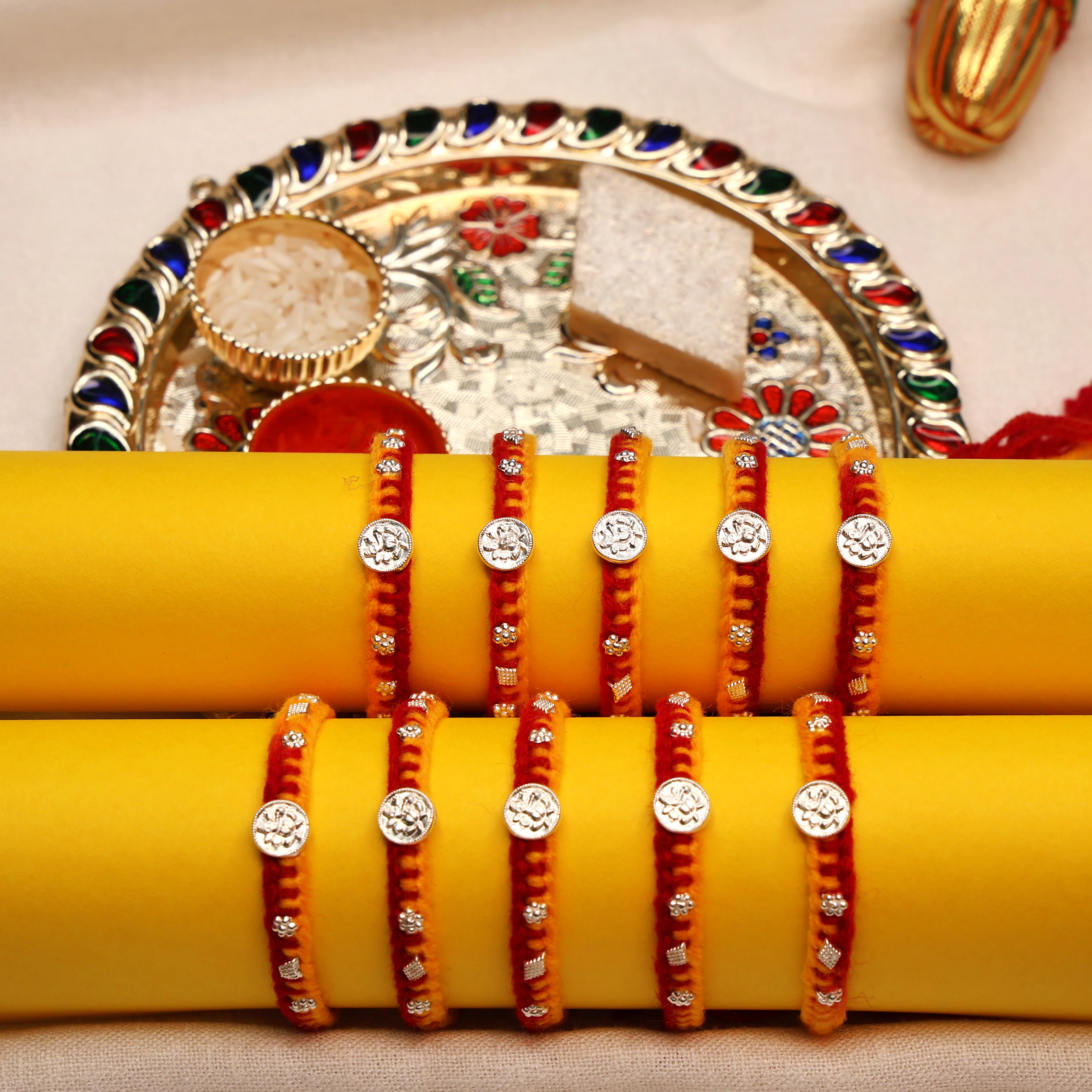 Divine Ganpati Silver Rakhi - Image 13