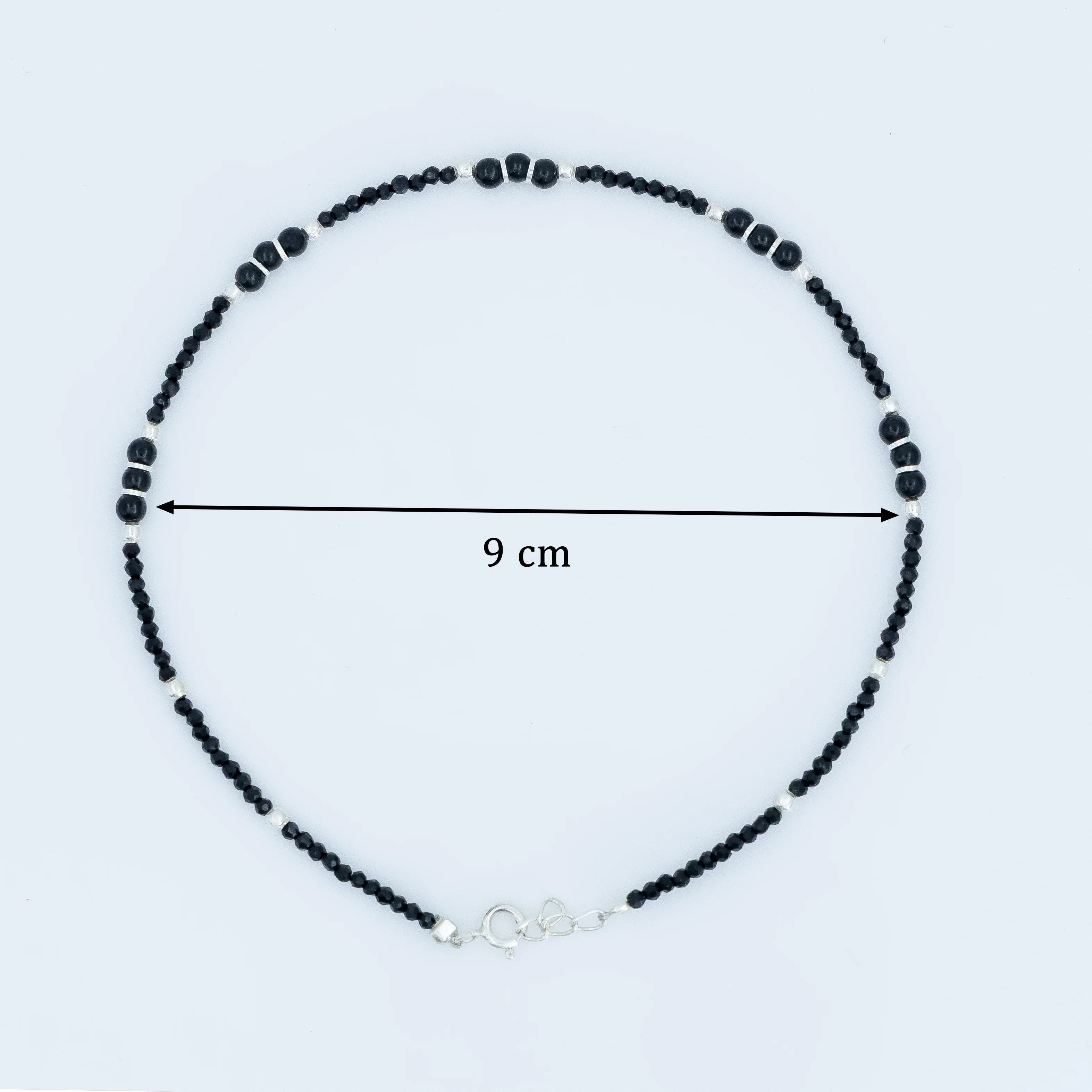 Elegant Silver Black Beads Anklet for Women & Girls - Image 6