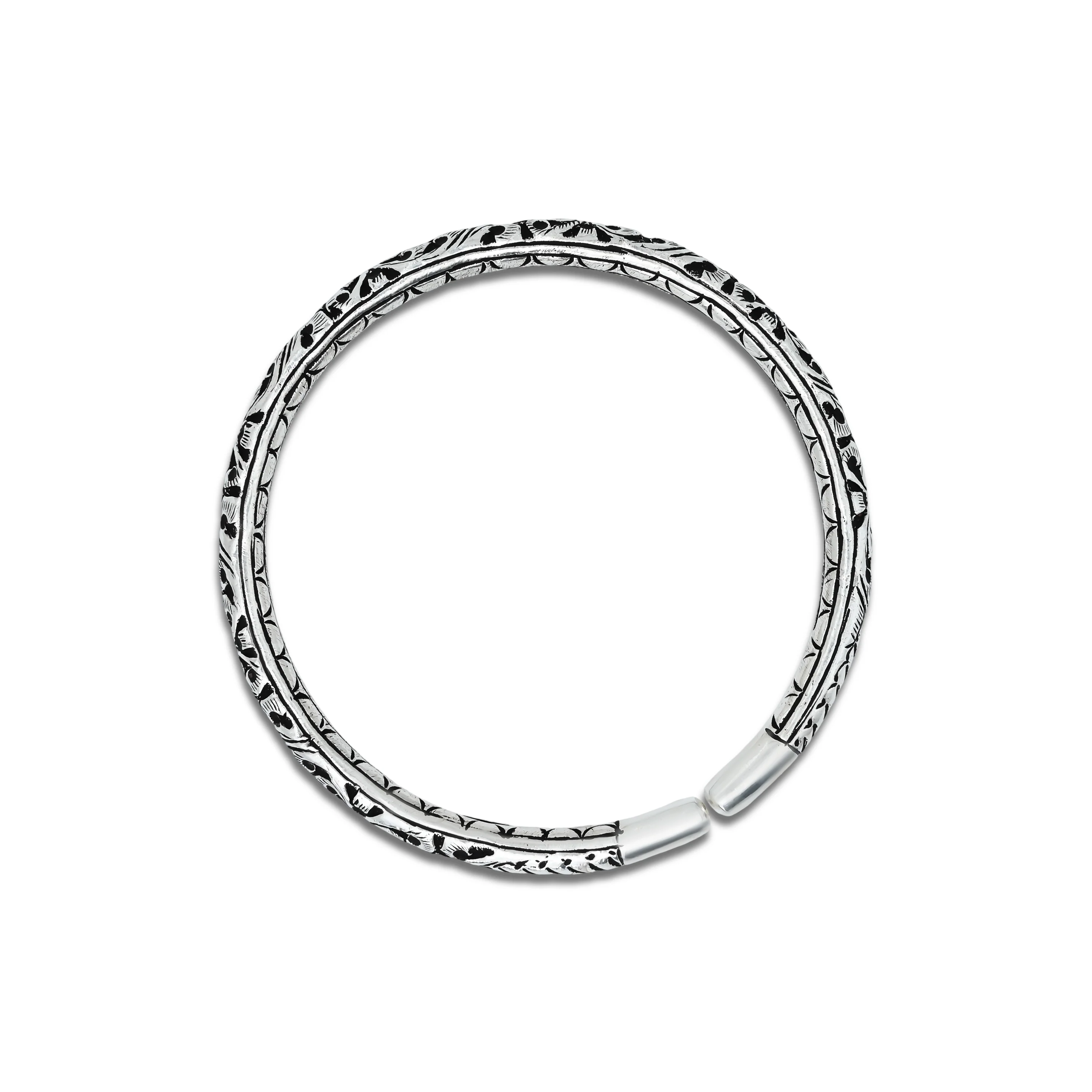 Embrace Classic Beauty with Our Silver Kada Payal - Image 2