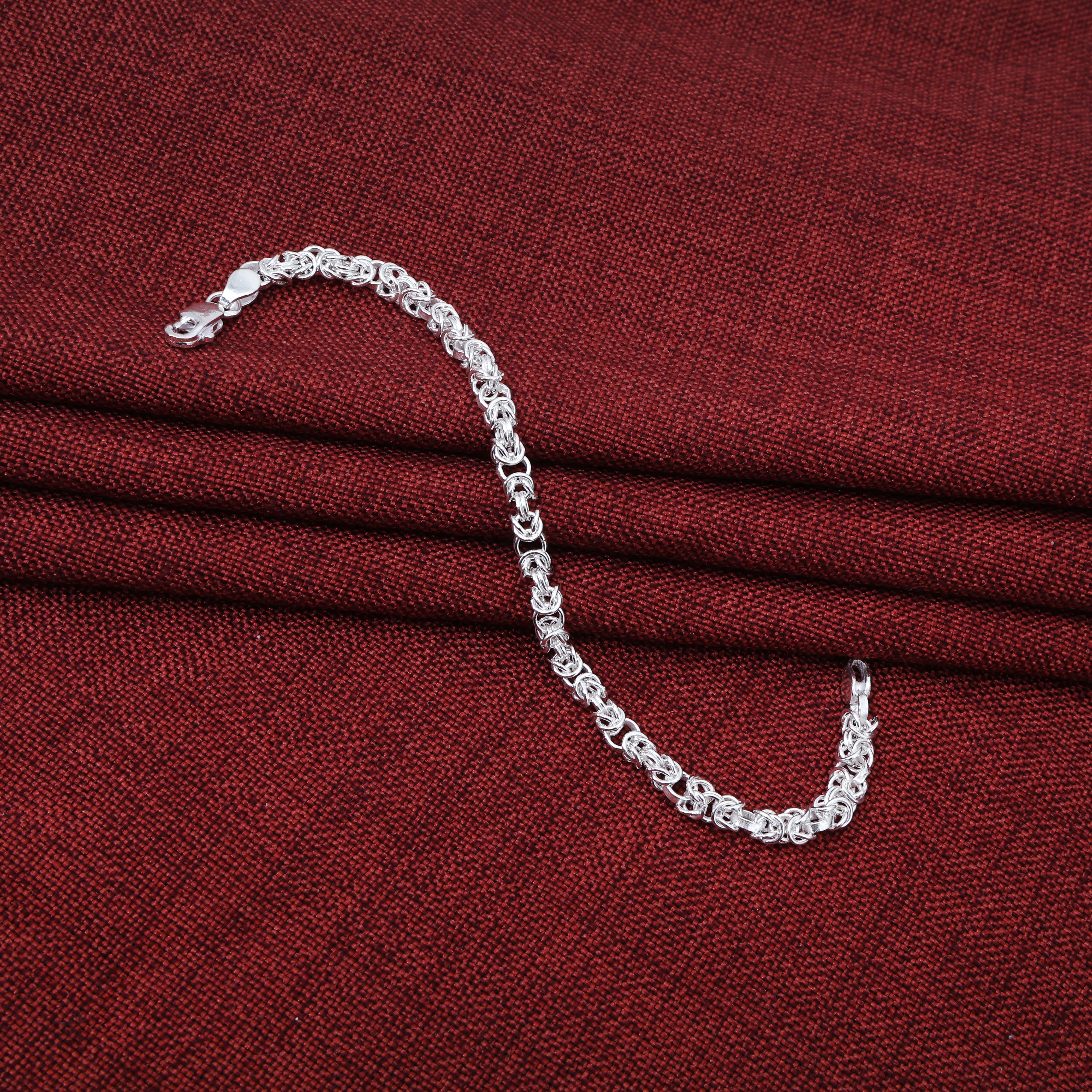 Expensive Braided Mens Silver Chain Bracelet - Image 3