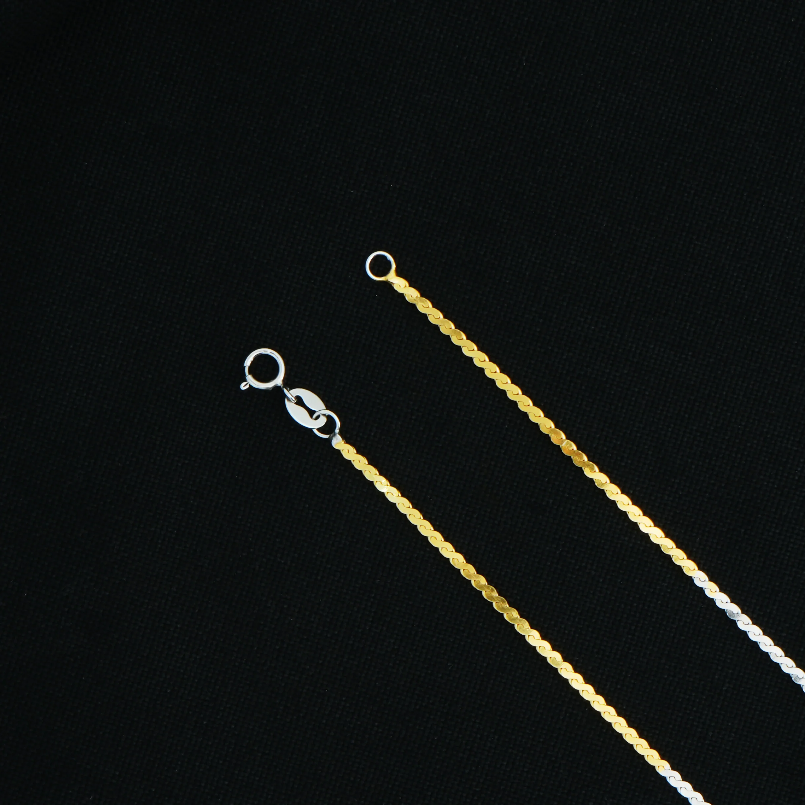 Gold Plated Spiral Pattern Dual Tone Silver Chain - Image 3