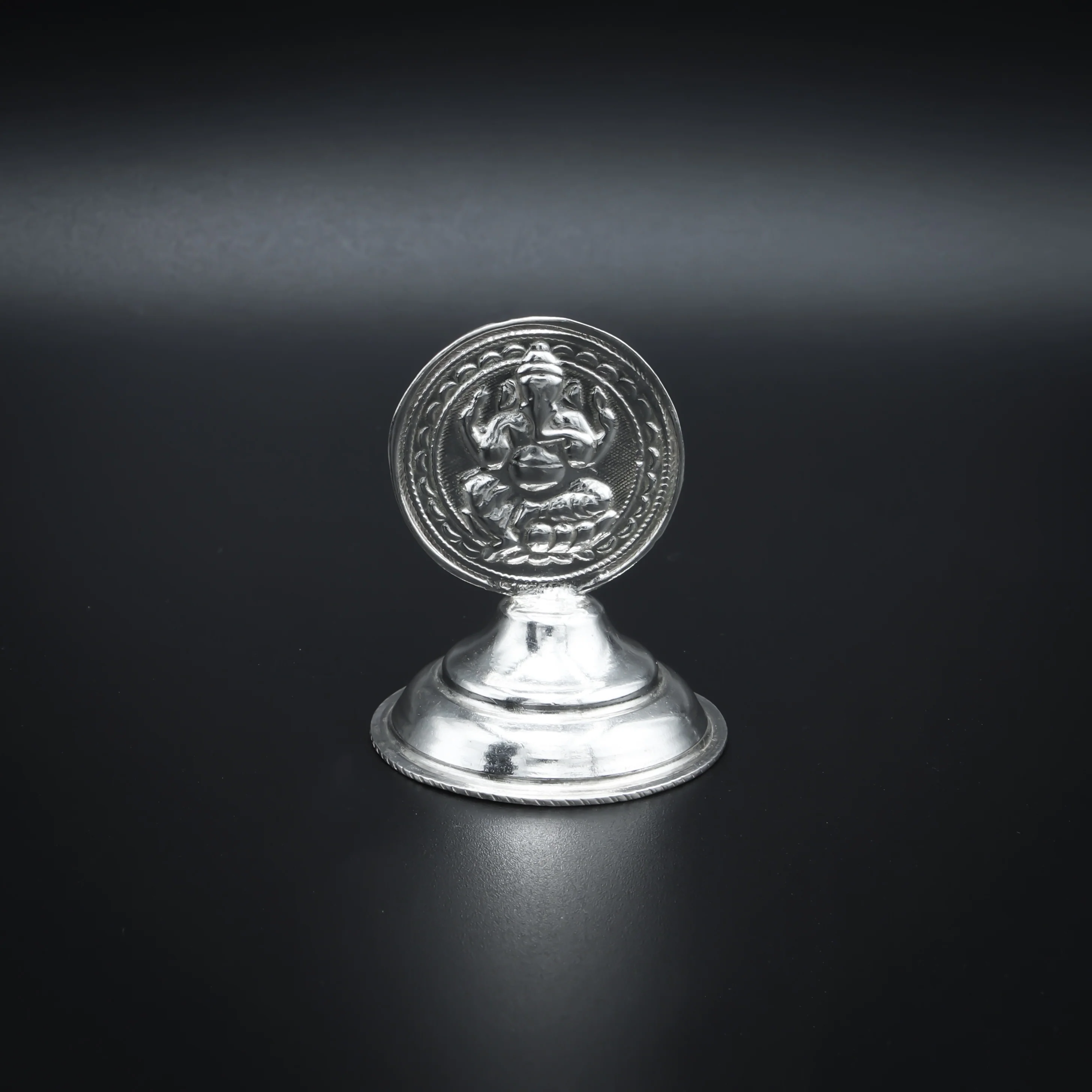 Graceful Silver Ganesha with Stand for Home Decor or Gift Purpose - Image 3