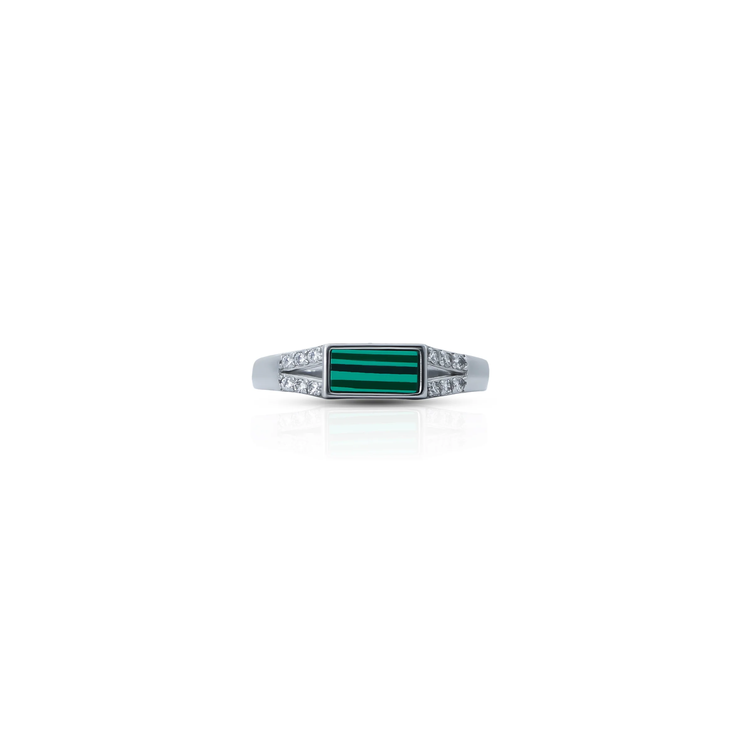 Green Malachite Sterling Silver Ring For Girls - Image 2