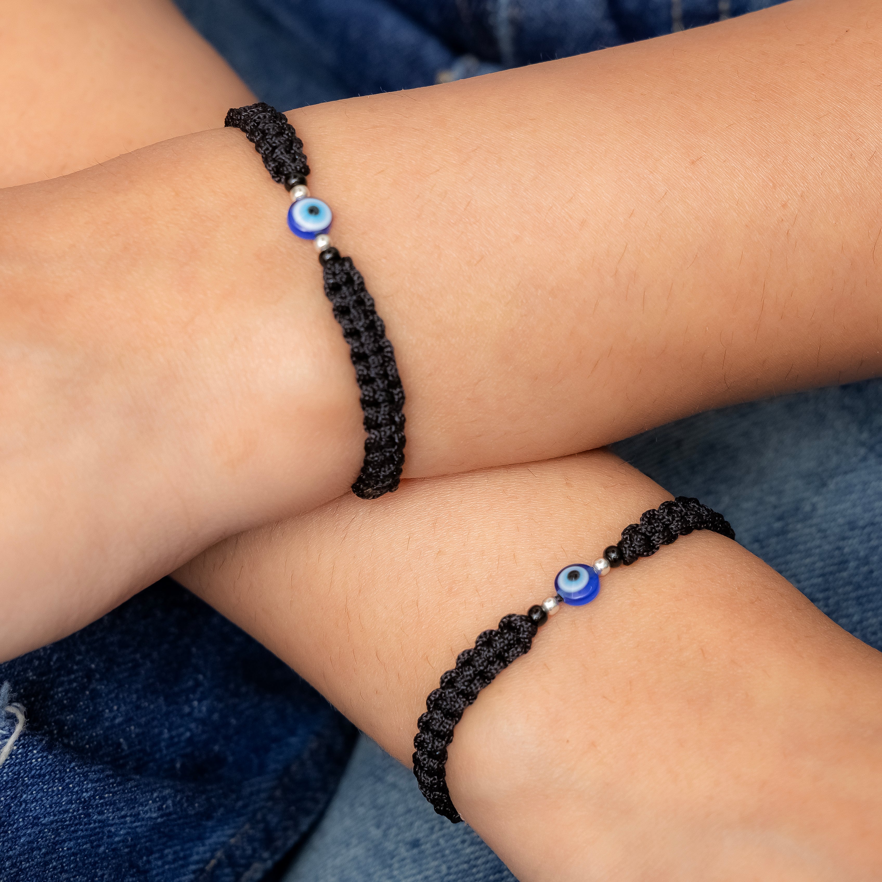 Handmade Black Thread Evil Eye Protection Bracelet - Image 3
