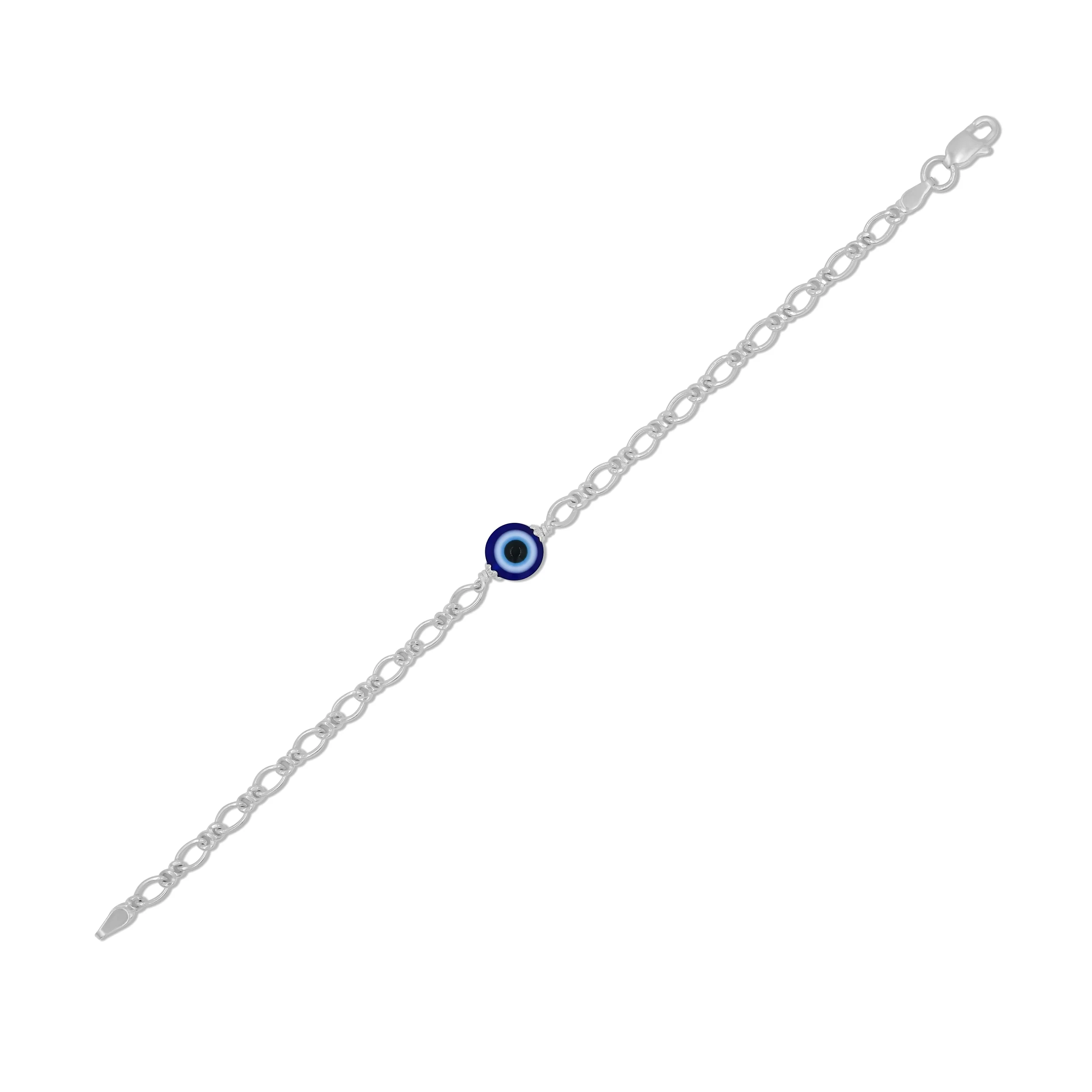 Intricately Designed Evil Eye Charm Bracelet in Sterling Silver - Image 3