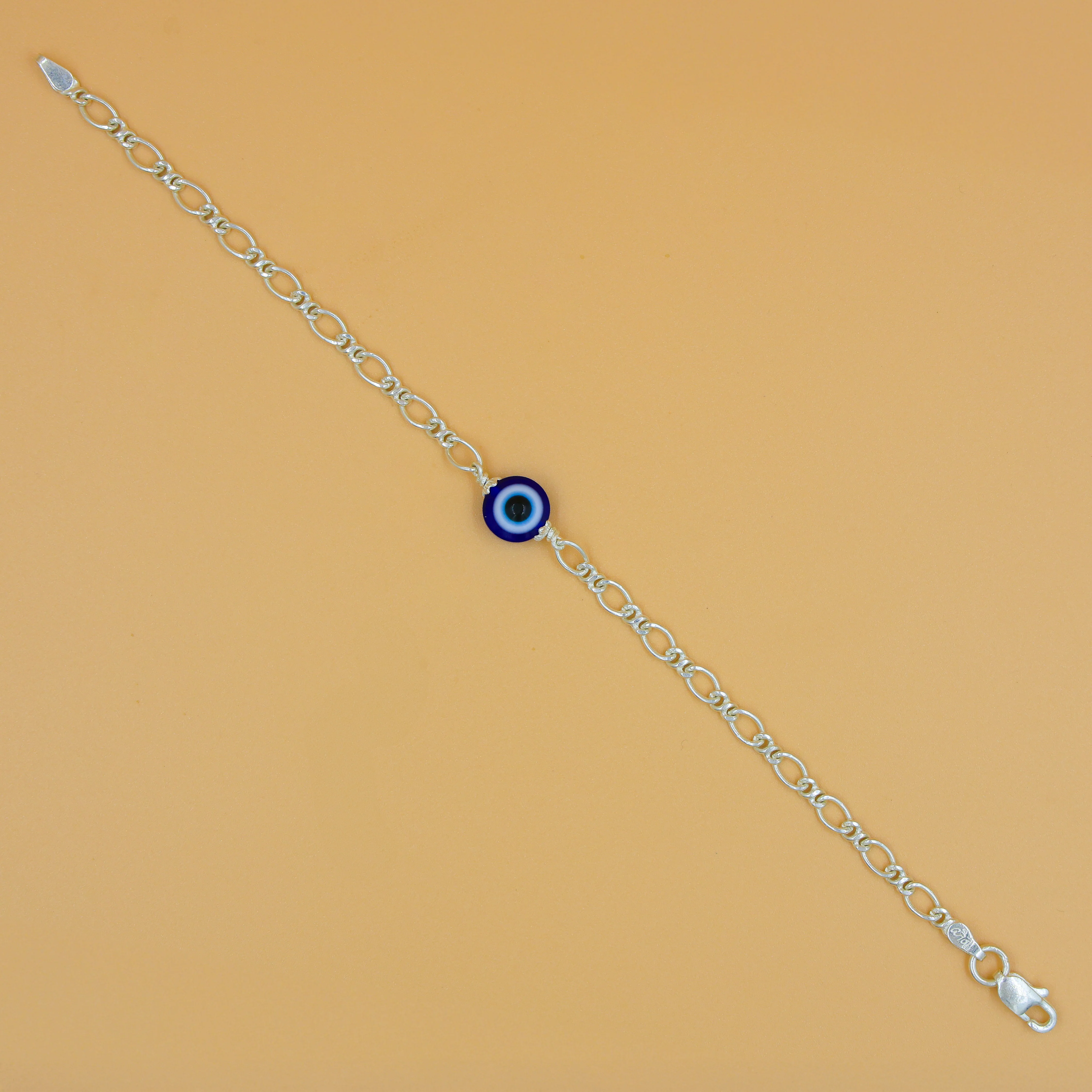 Intricately Designed Evil Eye Charm Bracelet in Sterling Silver - Image 4