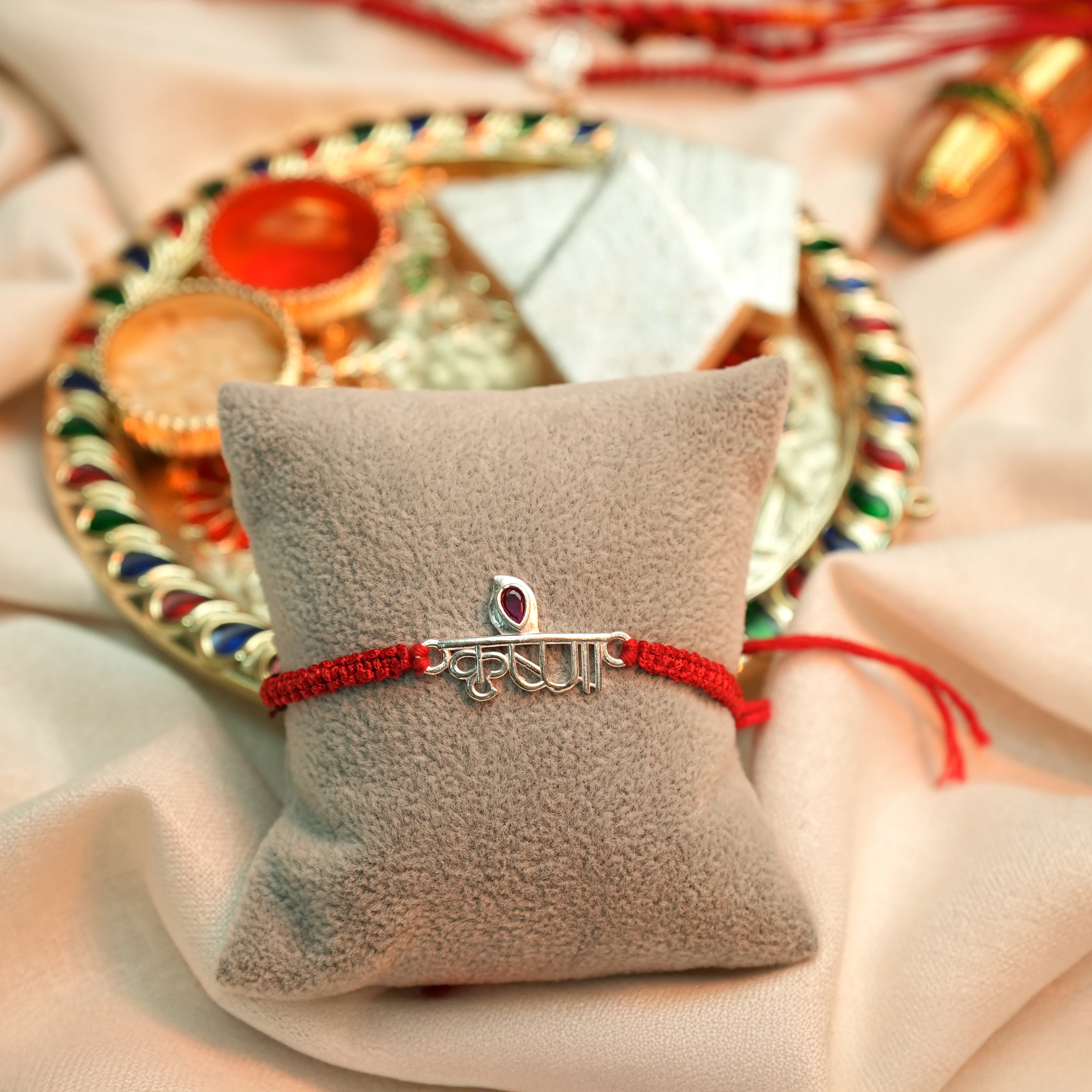 Kanha’s Grace Silver Rakhi - Image 2
