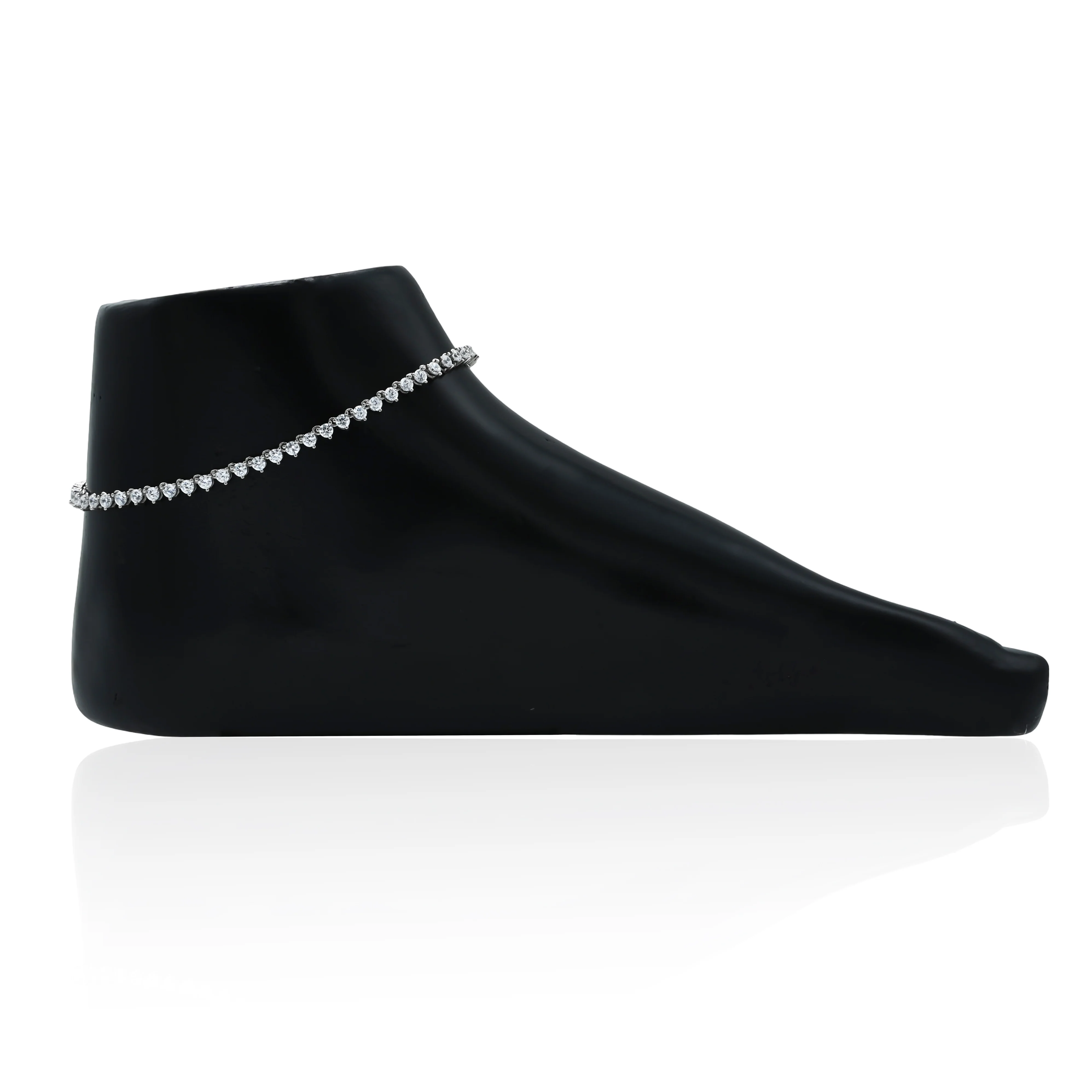 Linear Look Solitaire Sterling Silver Payal For Women's - Image 2