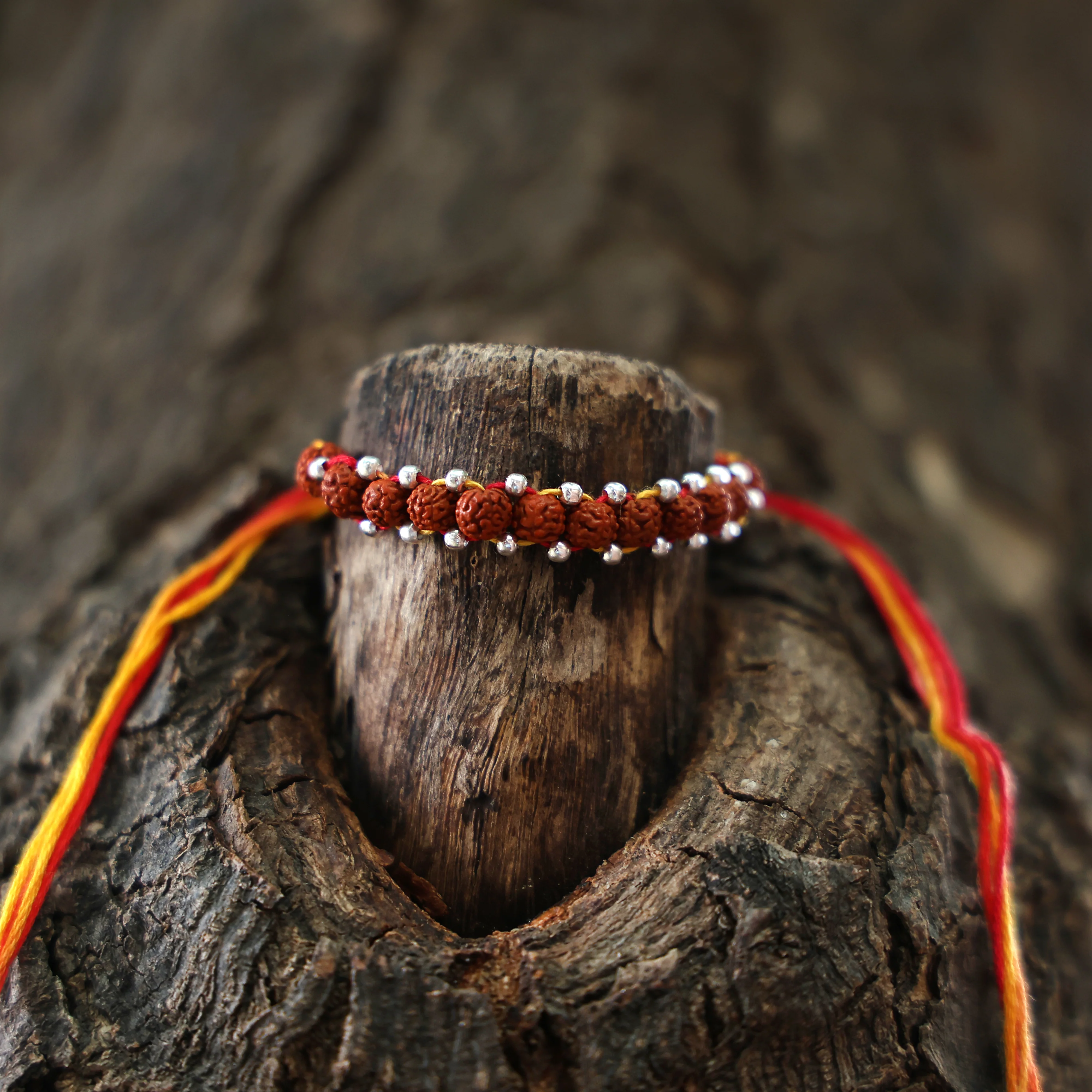 Mahadev Blessings Rudraksh Silver Rakhi - Image 5