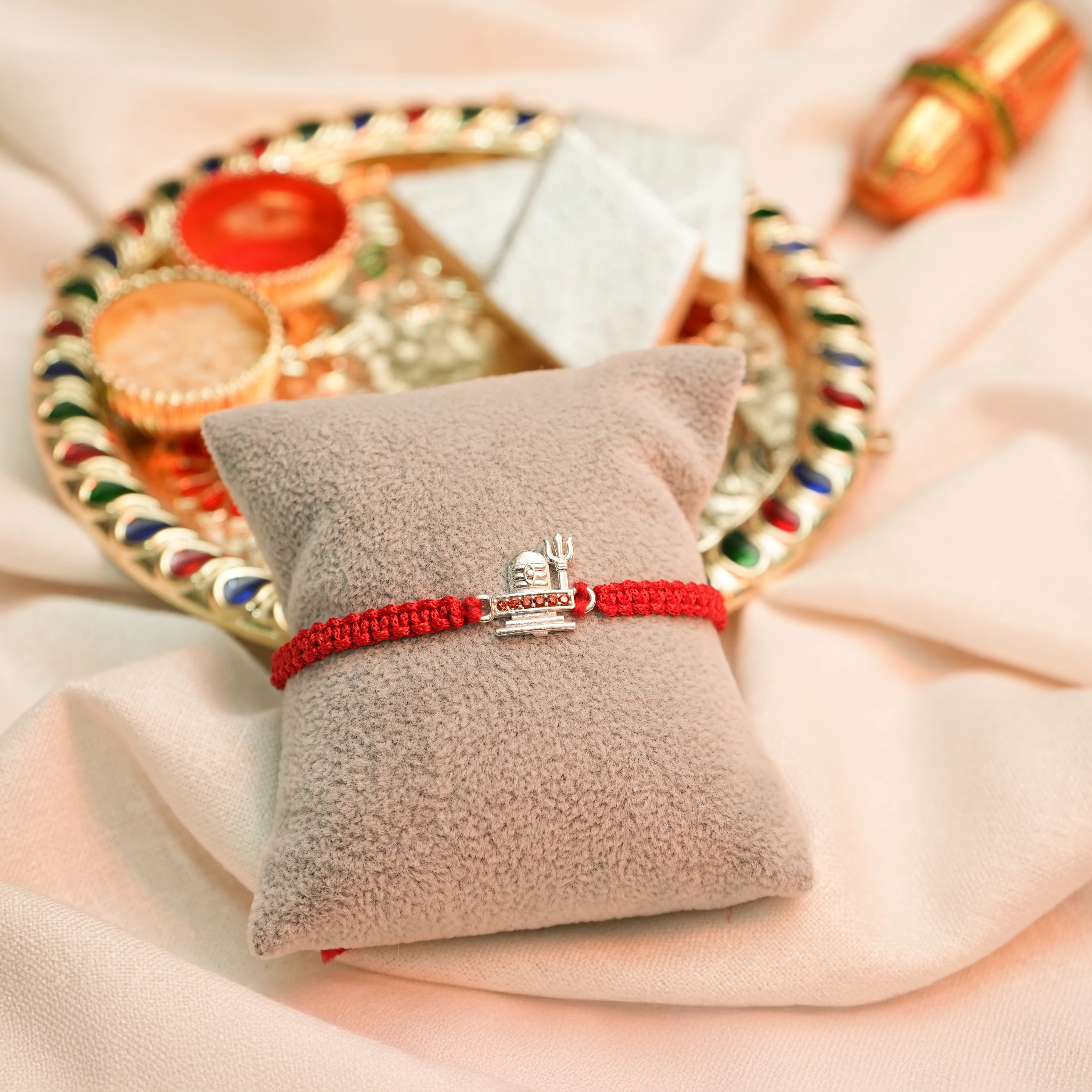 Mahadev Shivling Silver Rakhi - Image 2