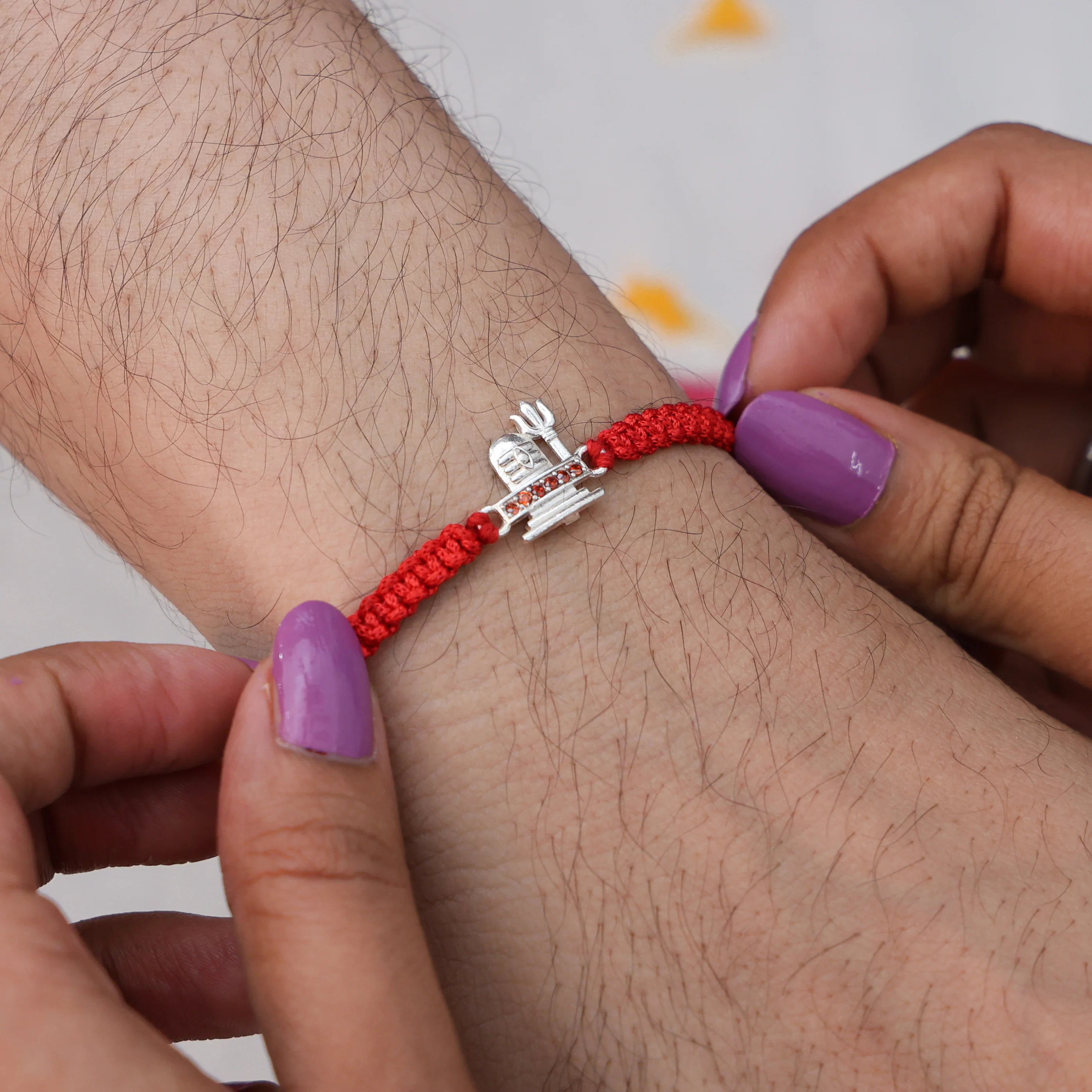 Mahadev Shivling Silver Rakhi - Image 5