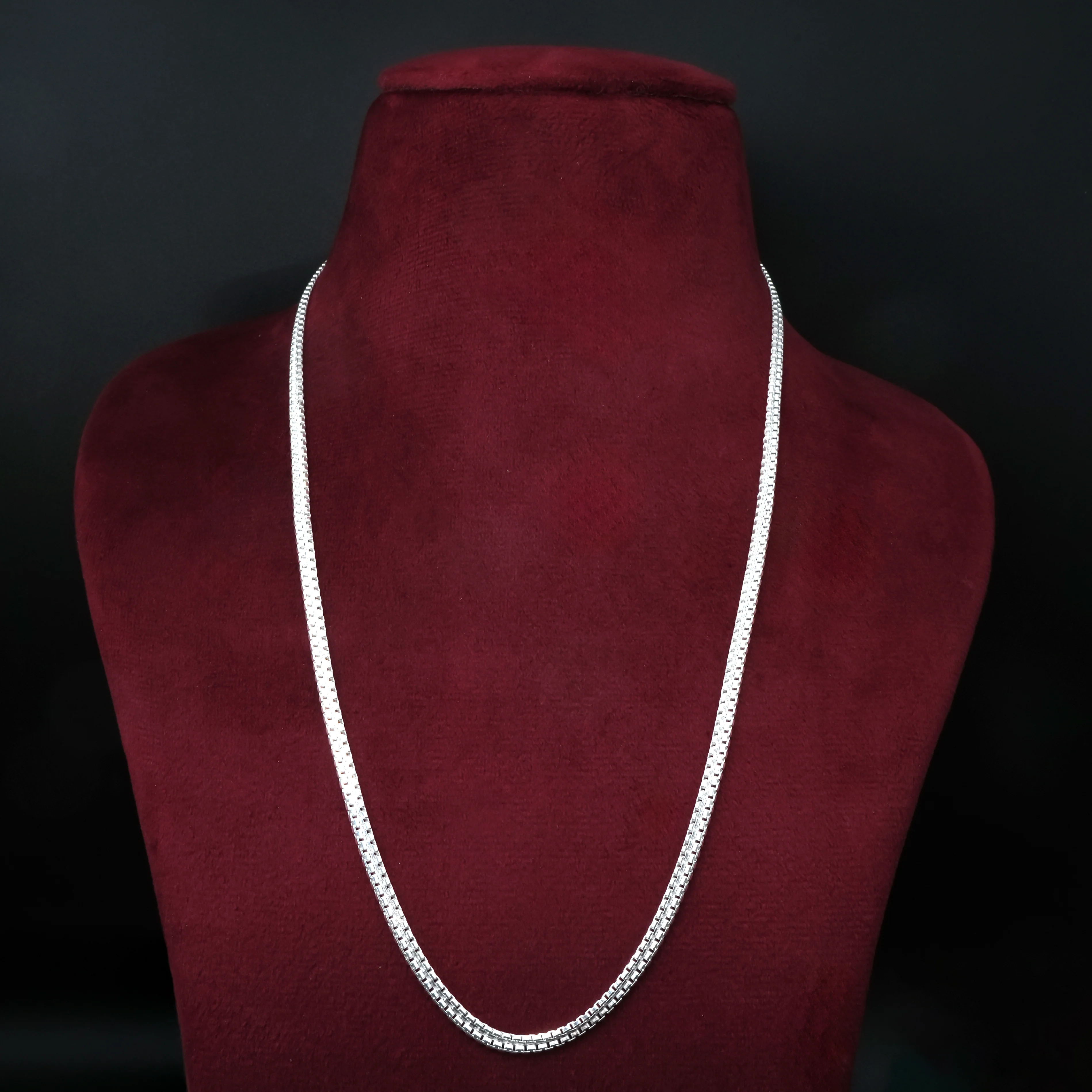 Men’s Flat Silver Chain Bold Smooth Finish - Image 3