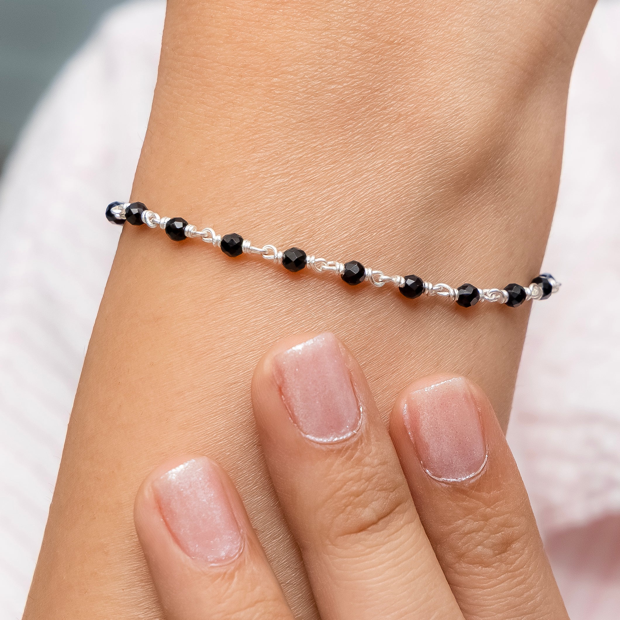 Minimalist Black Bead Bracelet - Image 2