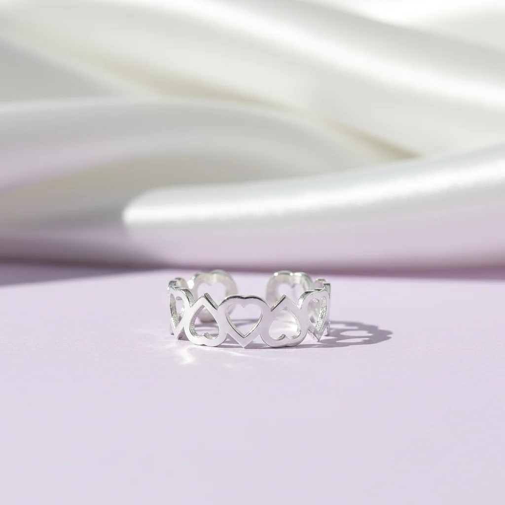 Modern Heart Shape Silver Toe Ring(Bichiya) - Image 5