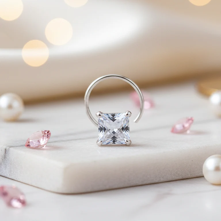 Nose Pin Special Combo Elegant Designs (Pearl, Star, Round, Square) - Image 3