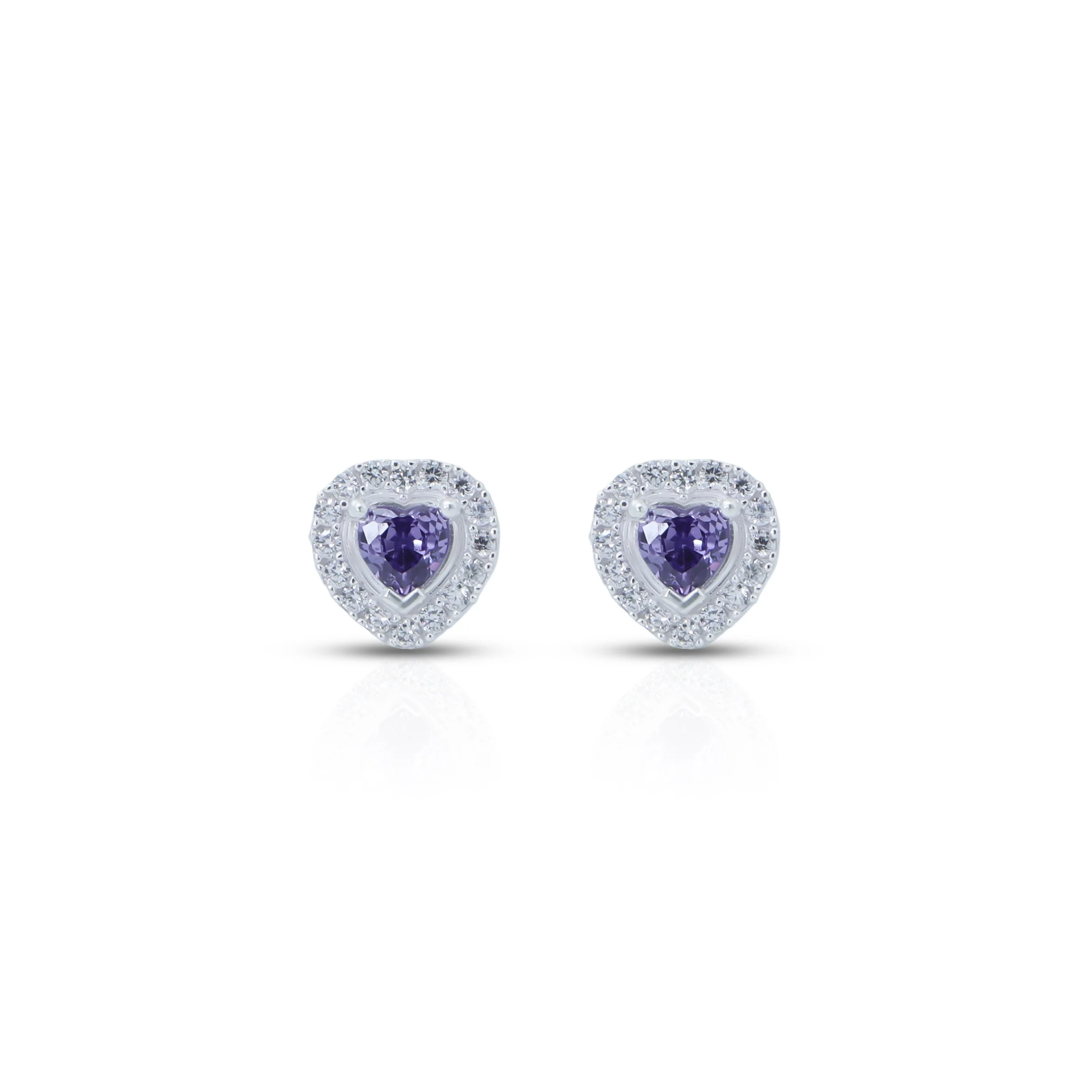 Ocean Colour Silver Earrings In Heart Shape. - Image 2