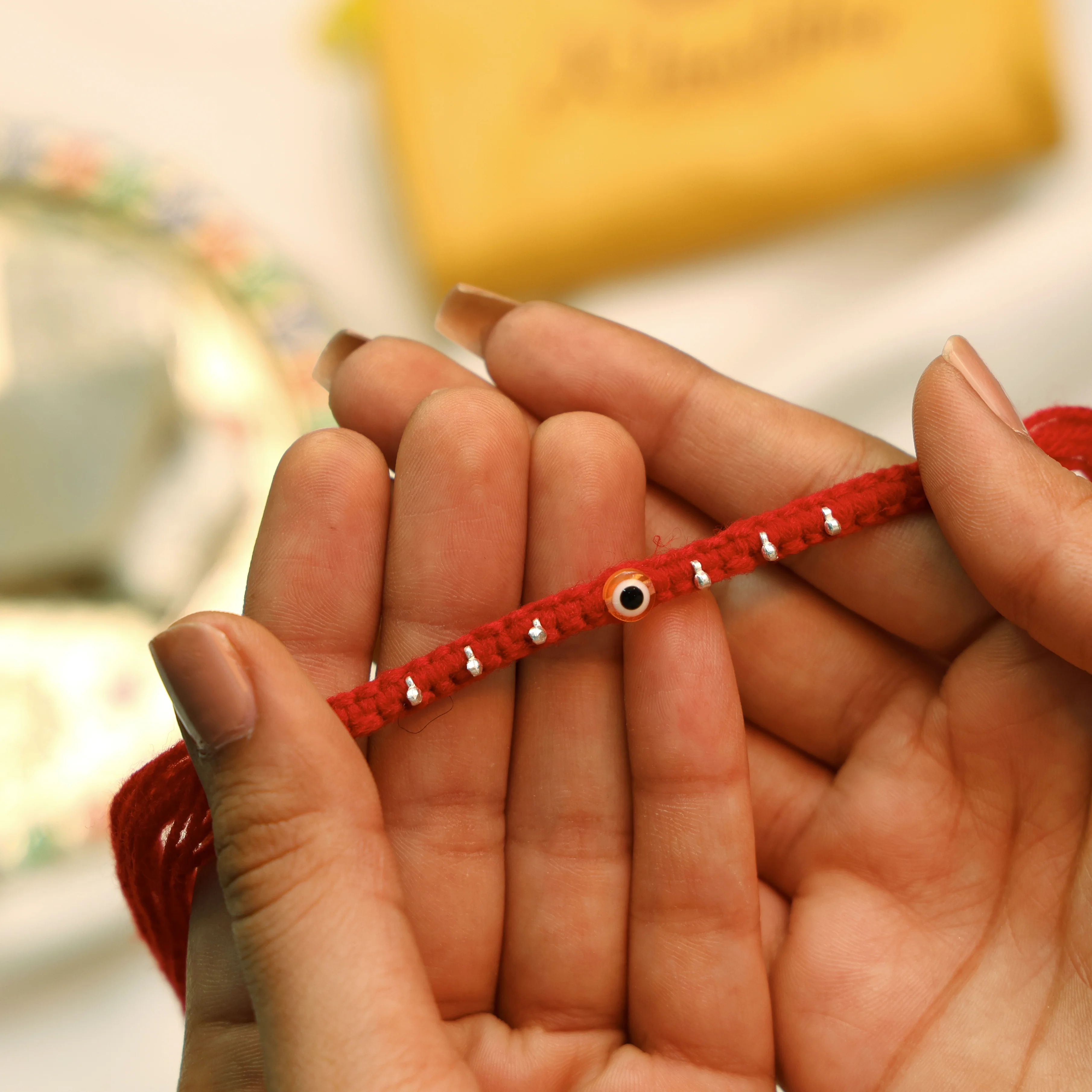 Protection Charm Silver Rakhi - Image 3