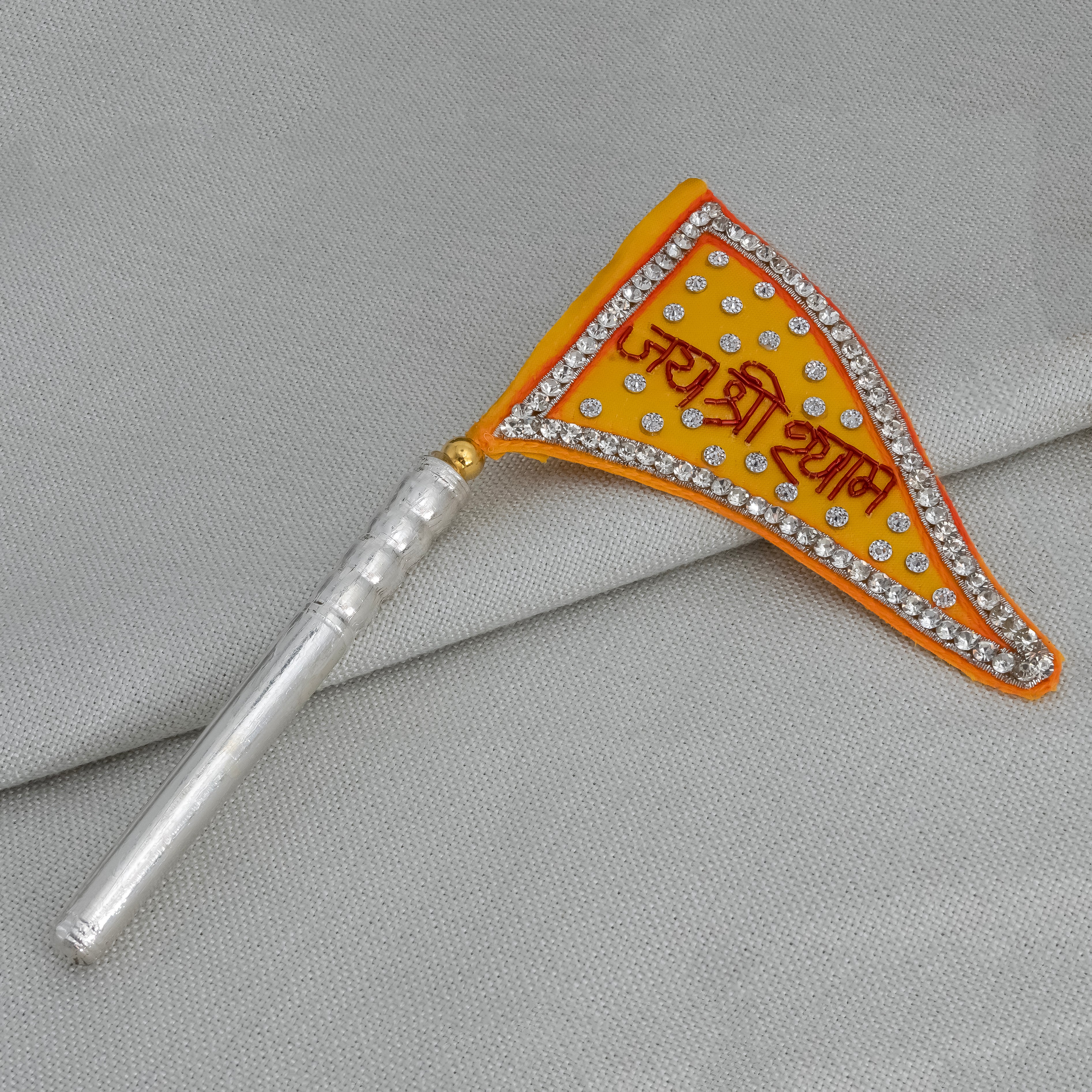 Pure Silver Jai Shree Shyam Baba Nishaan Flag Dhwaja For Worship - Image 4