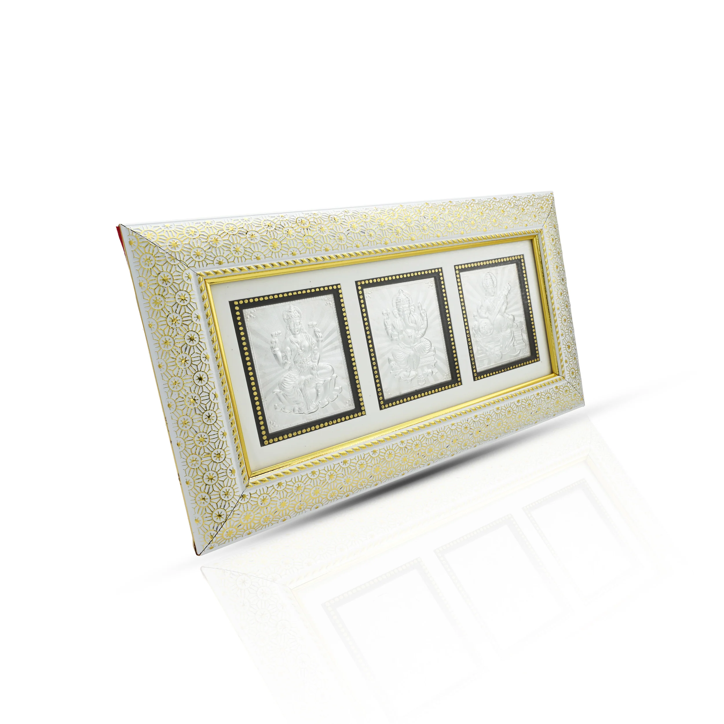Pure Silver Laxmi Ganesh Saraswati Frame Attract Wealth, Prosperity & Abundance - Image 4