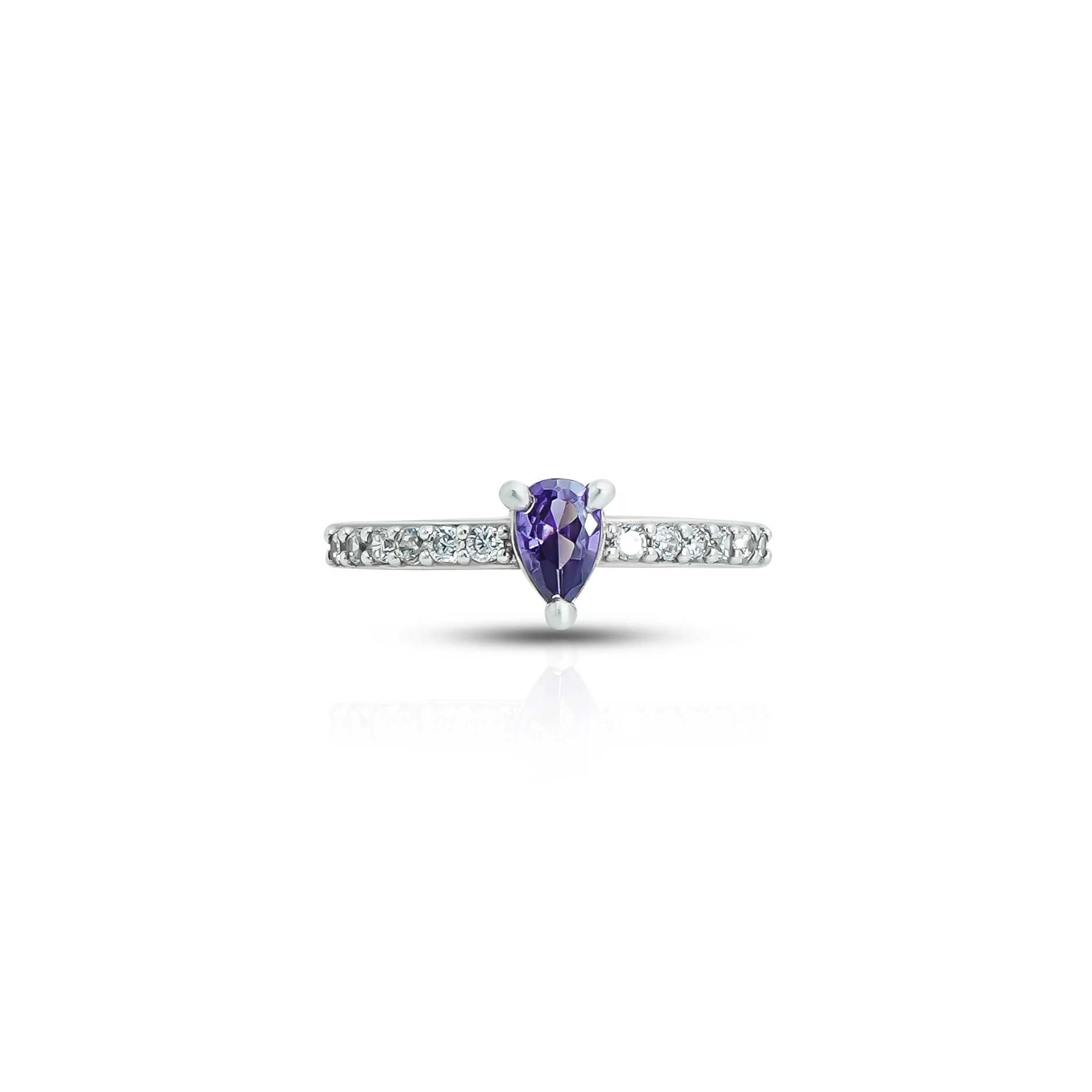 Purple Gemstone Silver Ring For Girls - Image 3