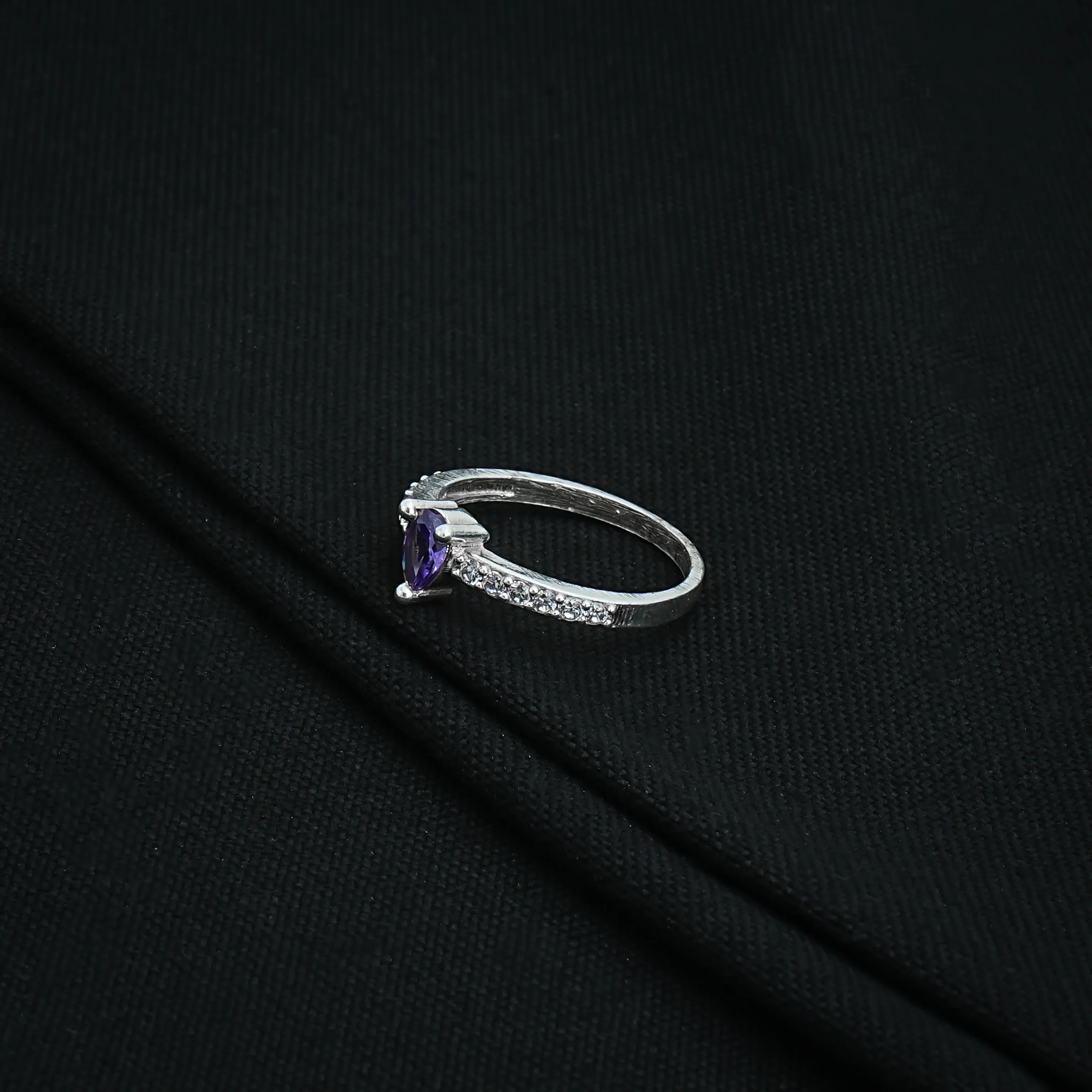 Purple Gemstone Silver Ring For Girls - Image 4