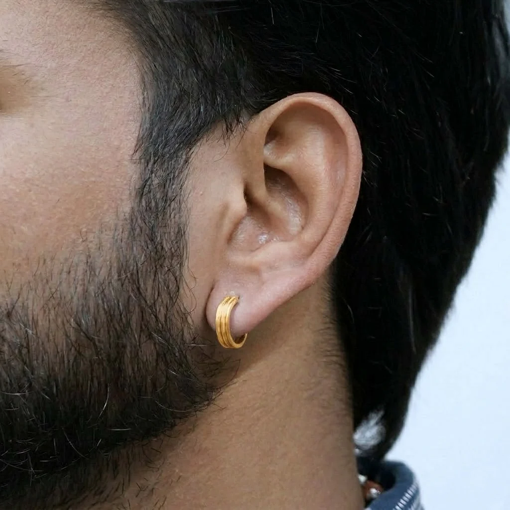 Ridge Unique Line Design Silver Bali for Men And Boys - Image 7
