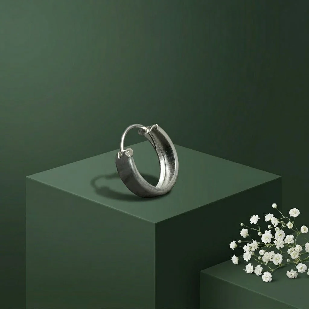 Rogue Curve Silver Bali for Men Silver Bold Daily Wear Bali - Image 4