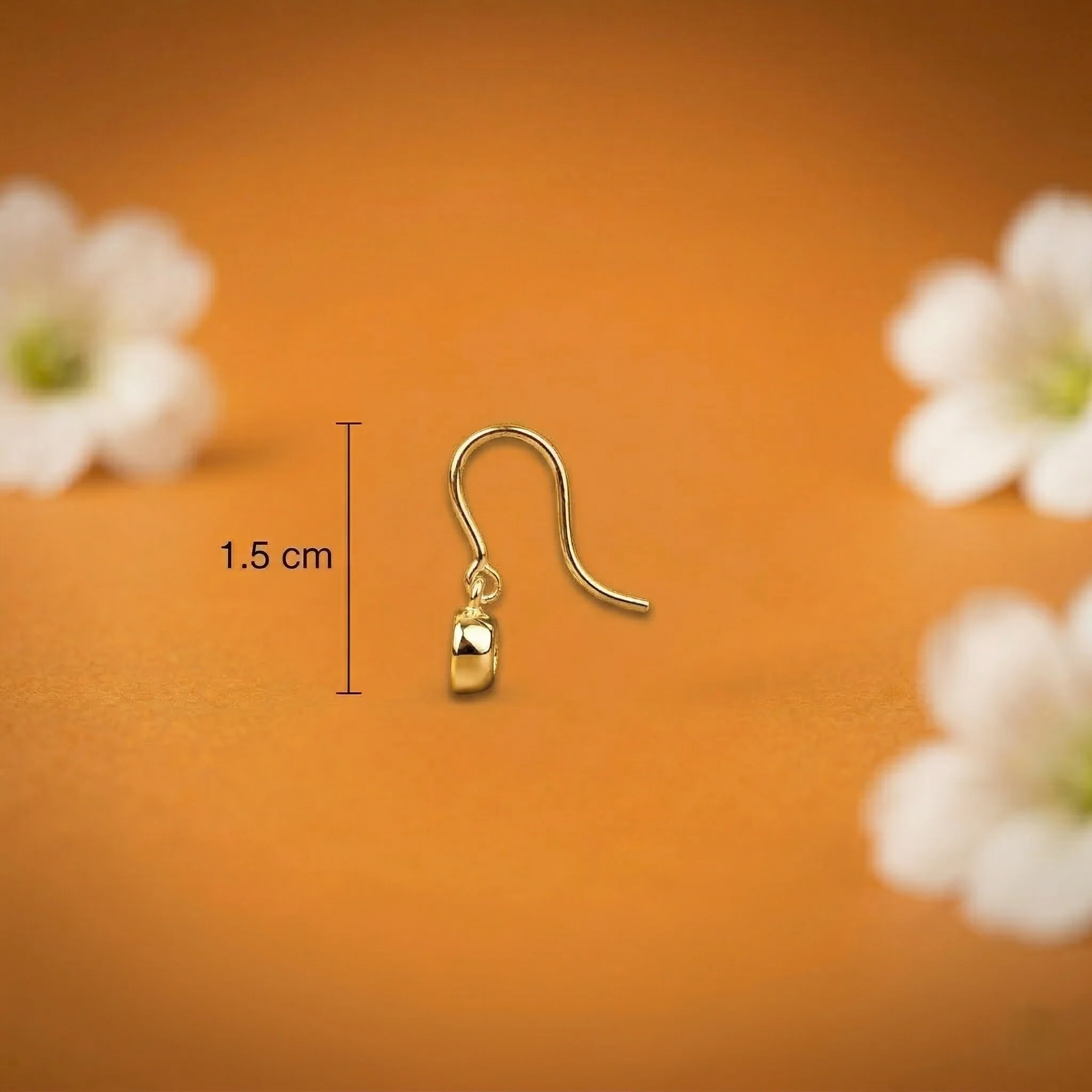 Romantic Heart Stone Drop Silver Gold Polish Earrings - Image 4