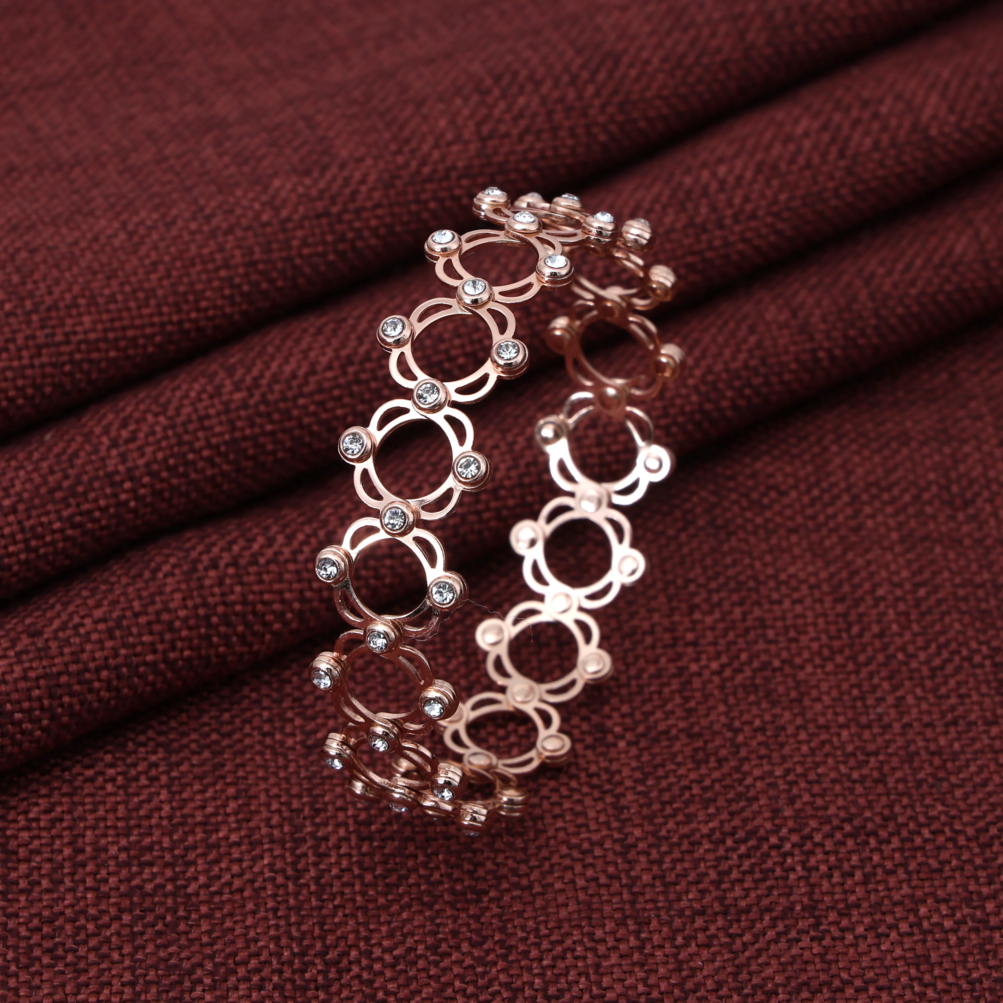 Rose Gold Two in One Ring Cum Bracelet for Women - Image 5