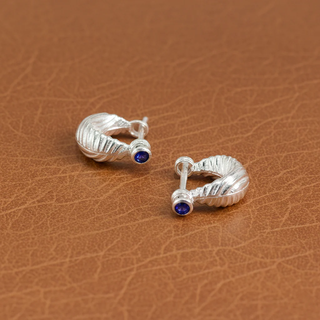 Royal Stone Textured Silver Bali For Boys - Image 5