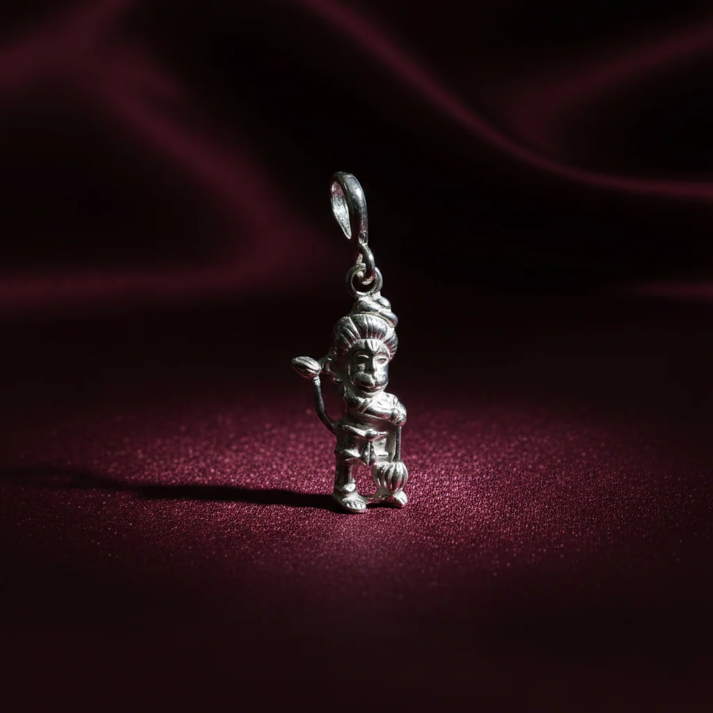 Sankat Mochan Hanuman Pendant in Pure Silver - Image 2